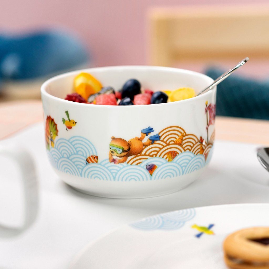 Villeroy & Boch Kinderschüssel Happy as a Bear Kinderbowl 12,5x12,5x7cm, Porzellan, (1-tlg), Premium Porcelain, mikrow.- & spülm.sicher, Made in Germany