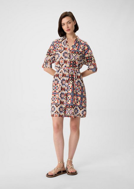 comma casual identity Minikleid Kurzes Hemdblusenkleid mit All-over-Print günstig online kaufen