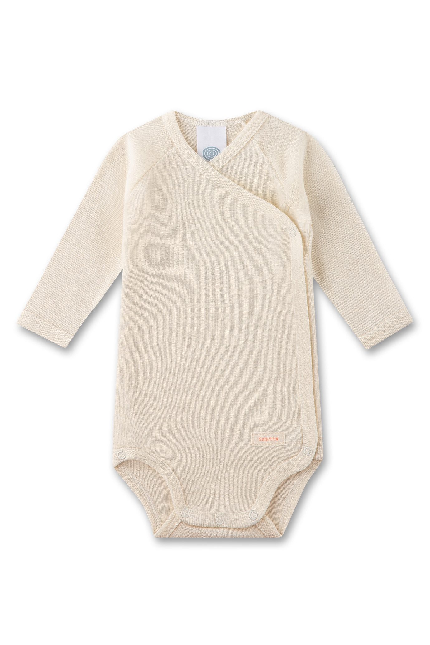 Sanetta Langarmwickelbody Langarm-Wickelbody aus Wolle und Seide (1-tlg)