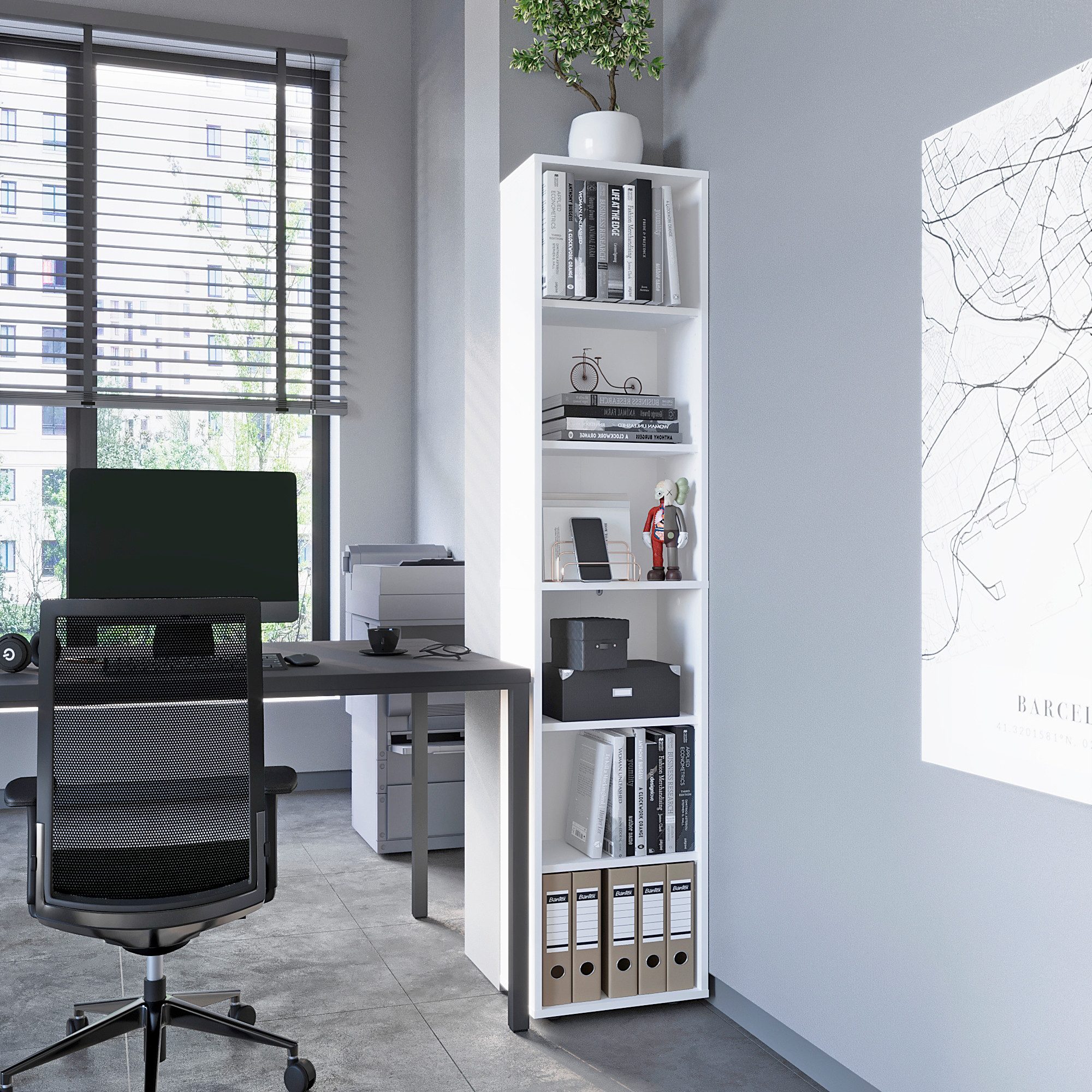 KOMTO Bücherregal Lumo 40 cm Weiß günstig online kaufen