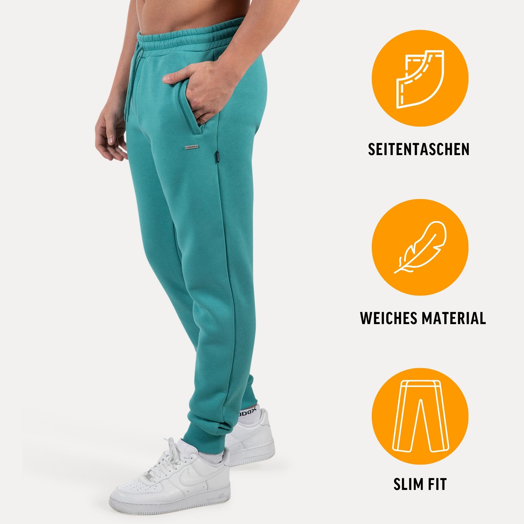 Smilodox Jogginghose Thilo Trainingshose mit Elastikbund & Seitentaschen, Regular Fit Mit Bündchen am Bein, Bequeme Passform, Sport & Freizeit