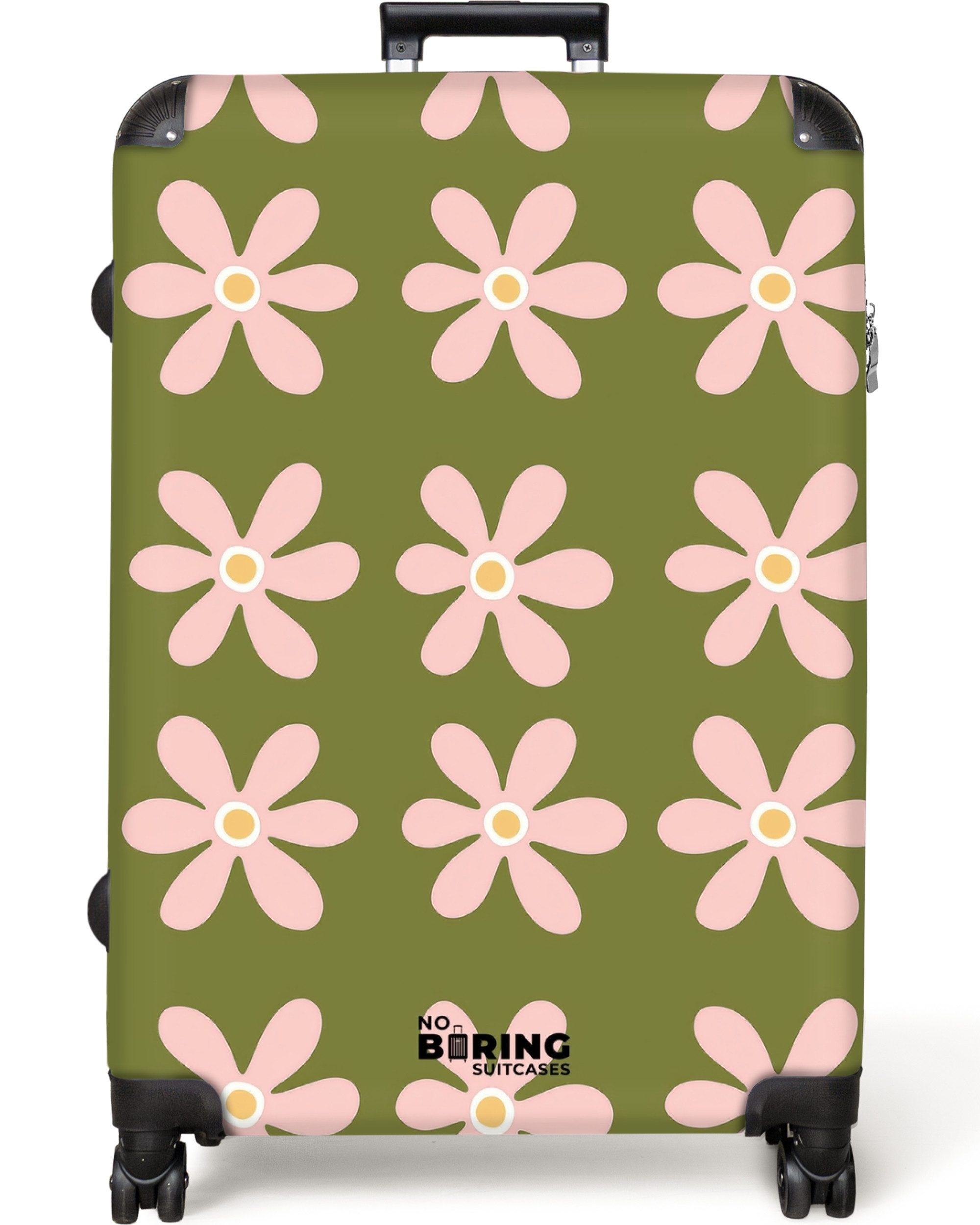 Hartschalen-Trolley Blume - Modern - Grün 77 cm - 98 L