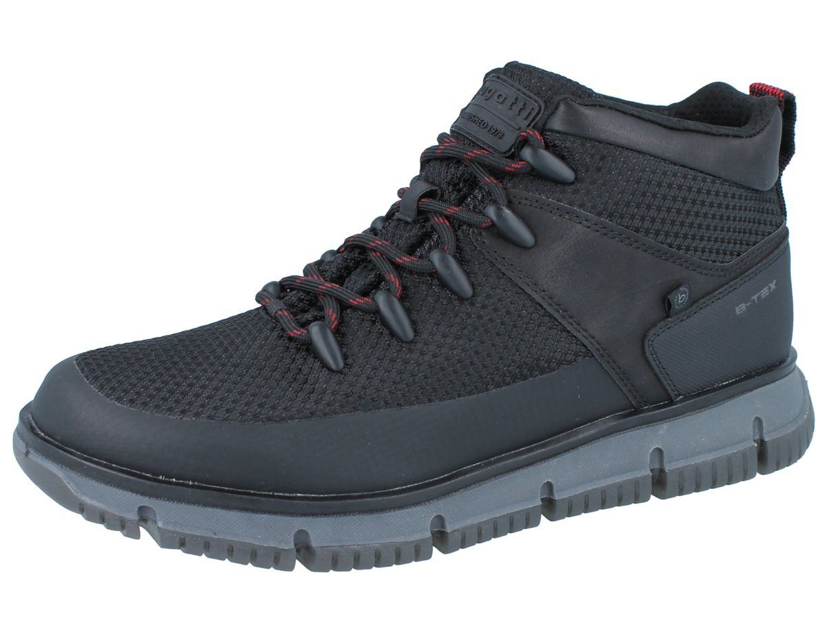 bugatti BUGATTI Herren Sneaker hoch schwarz B-Tex - Größe: 40 Stiefel Wechselfußbett