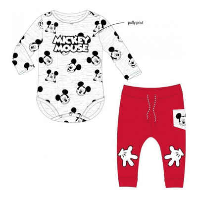 Disney Baby Shirt & Hose Mickey Mouse Baby-/Kleinkinder-Bekleidungsset, Langarm Body & Hose (Set, 2-tlg)