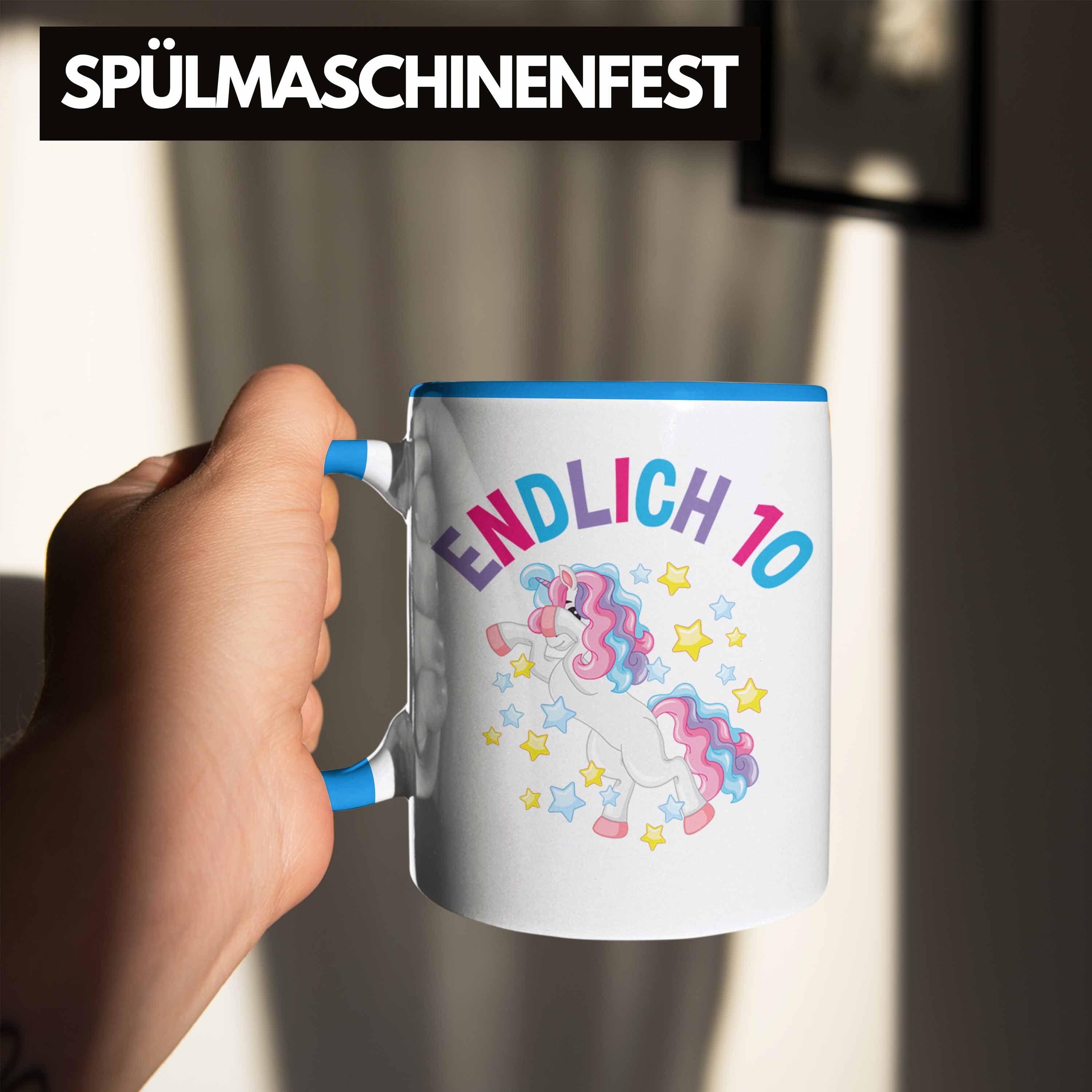 Alt Einhorn 10 Geburtstag Geschenk Trendation Tasse Jahre Pferde Idee 10. Tasse Mädchen Tochter Geburtstagsgeschenk - Blau Trendation