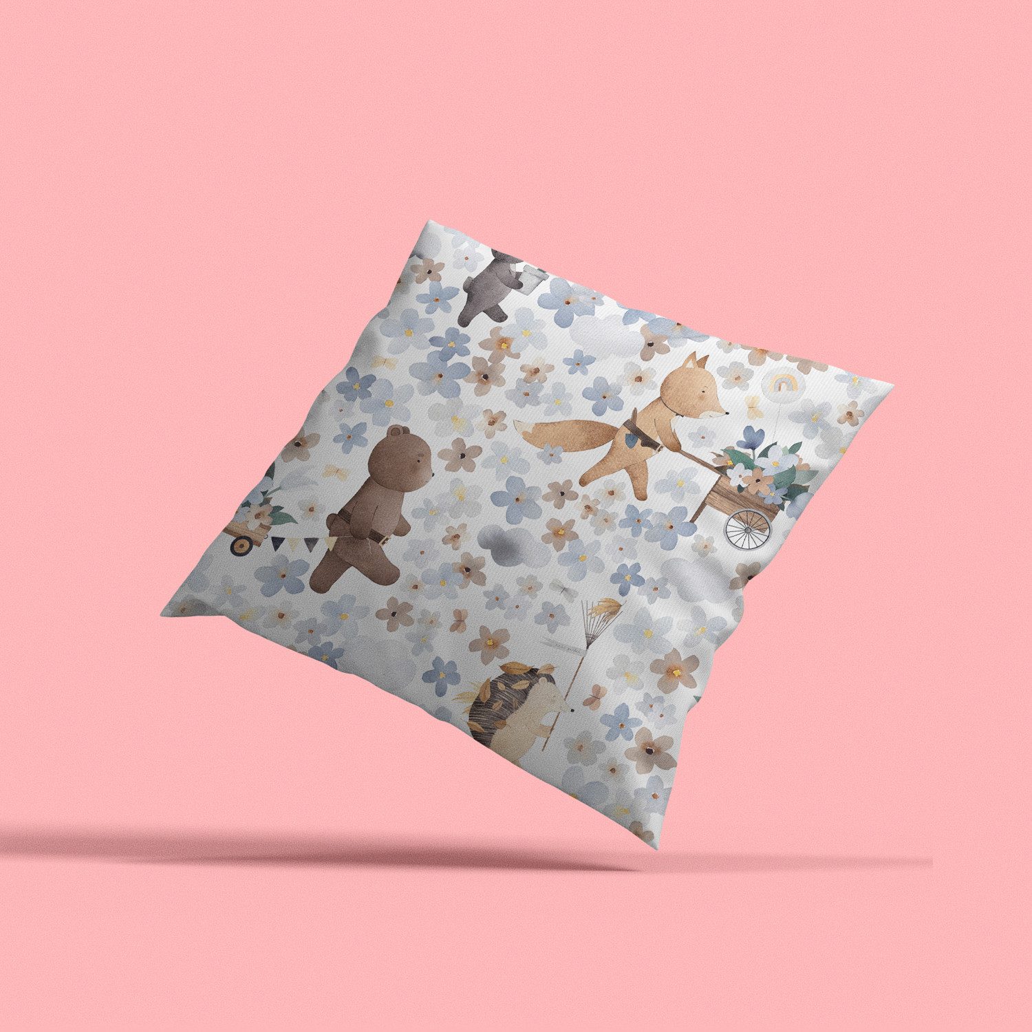 queence Dekokissen Wildtiere und Blumenwiese, Kissenhülle günstig online kaufen
