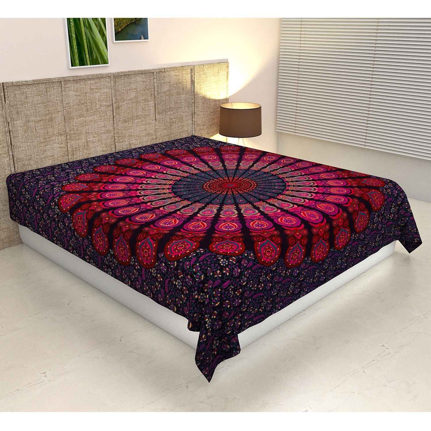 Mandala Hippie/Goa Tagesdecke Wandteppich Sofa/ Bettüberwurf 210x240cm Baumwolle 