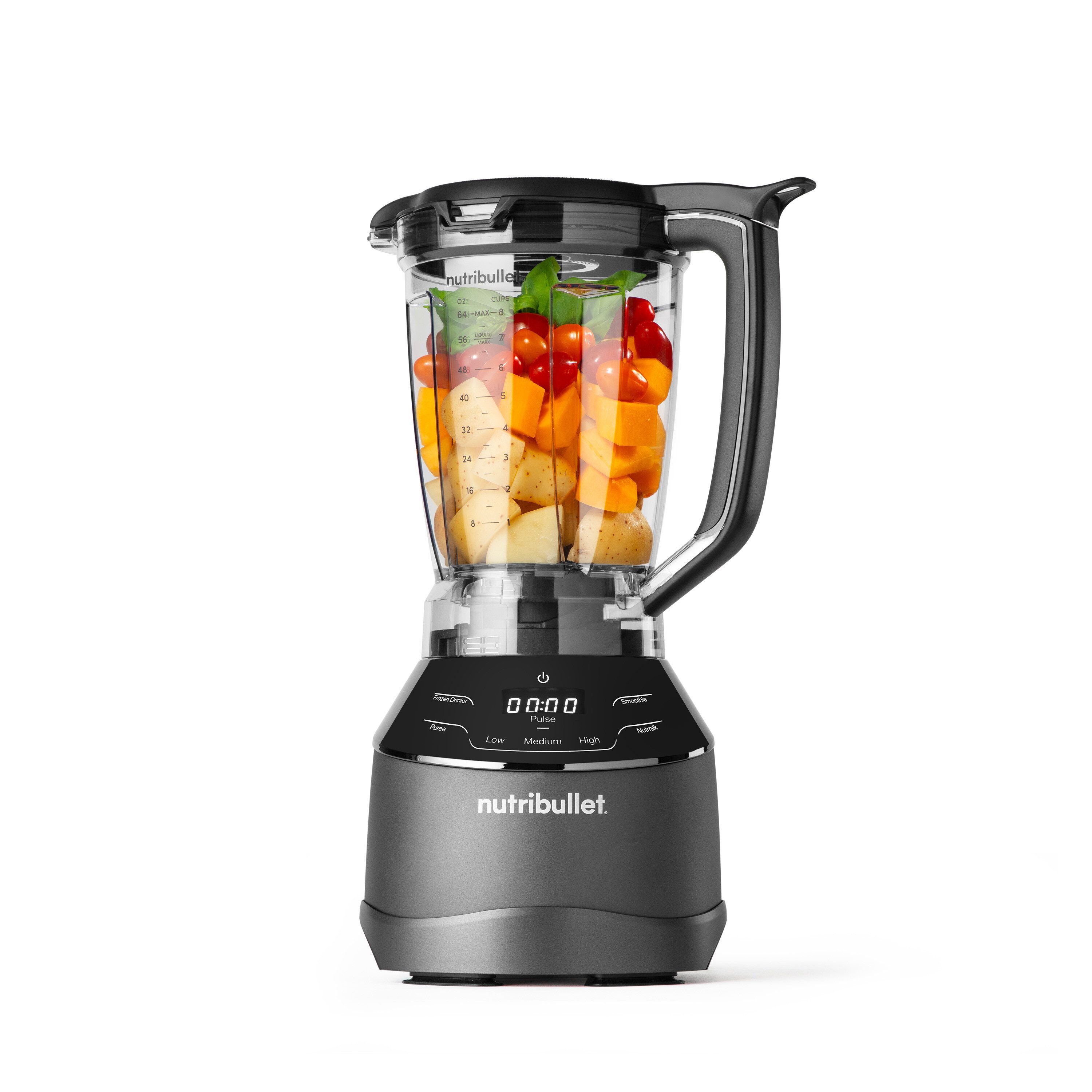 nutribullet Standmixer nutribullet Full Size Blender Combo NBF580B - Standmixer, 1200 Watt, 1500 W, 3 Geschwindigkeitsstufen, 1,8 Liter Krug, 2 Mixbecher (700&925ml)