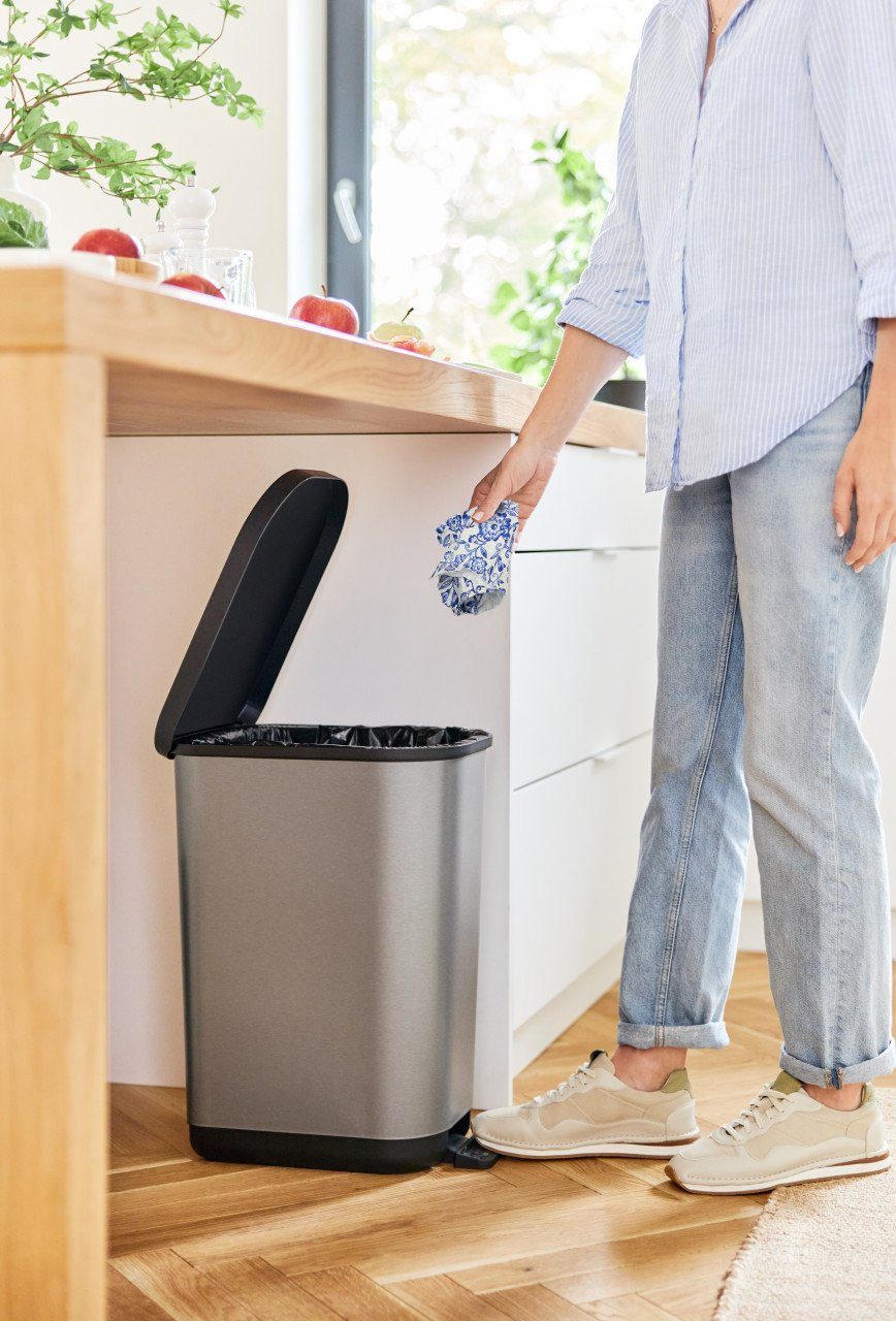 ROTHO Mülleimer Rotho Treteimer Ribo 35 L schwarz