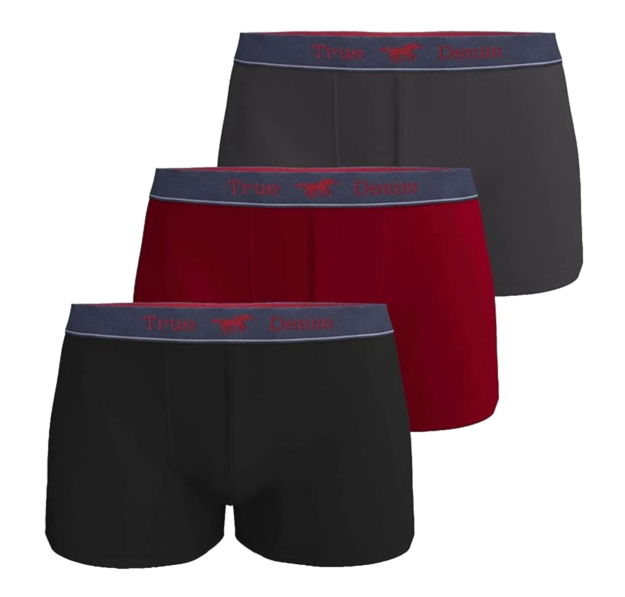 MUSTANG Boxershorts 3er Pack Herren Boxershorts Unterwäsche Retro Trunks Sh günstig online kaufen