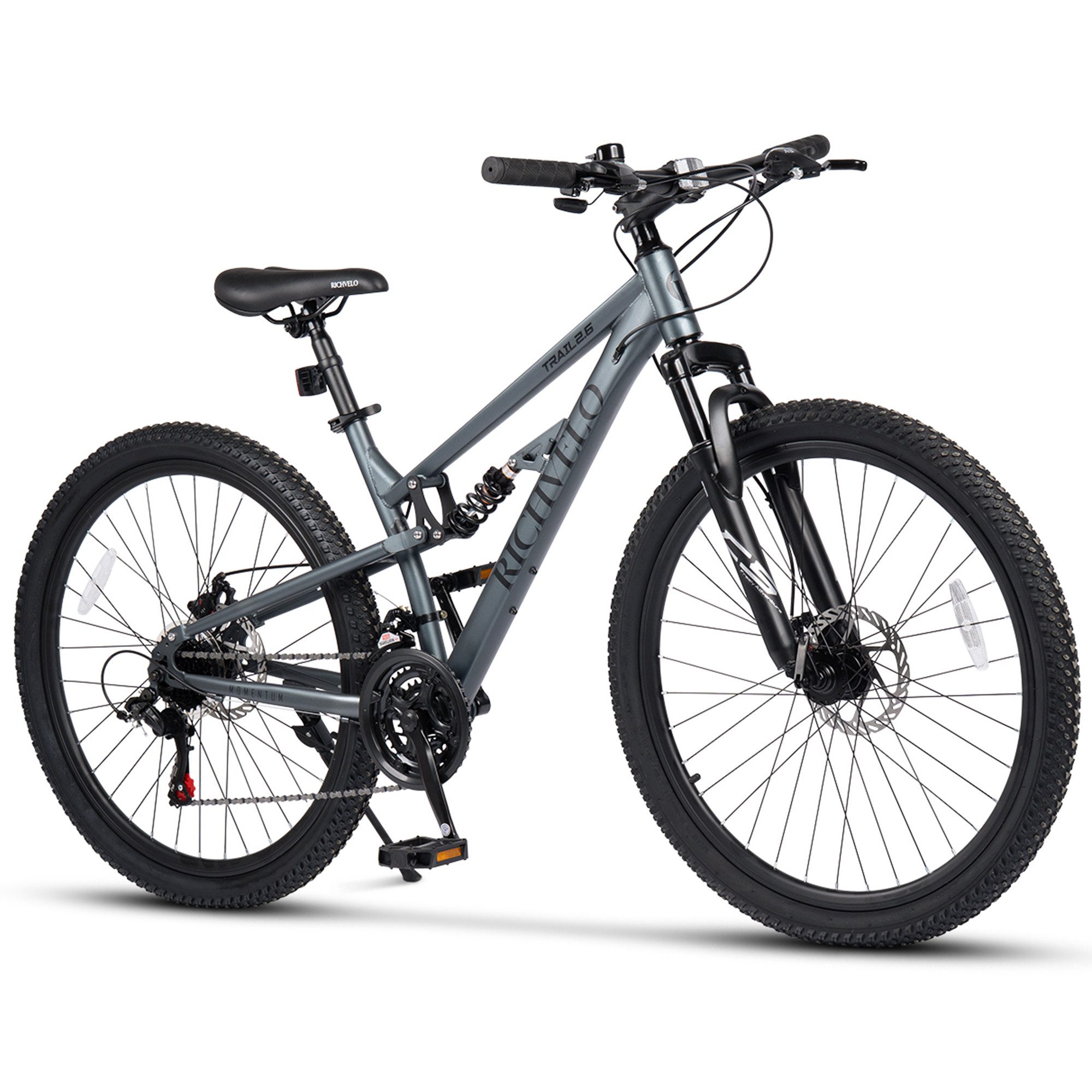 Velors Mountainbike 24 26 27.5 Zoll Fahrrad für Herren Damen Jungen, 21 Gang Shimano Tourney Schaltwerk, Kettenschaltung, mechanische Scheibenbremse Fully MTB Fahrrad Bike für Damen Herren