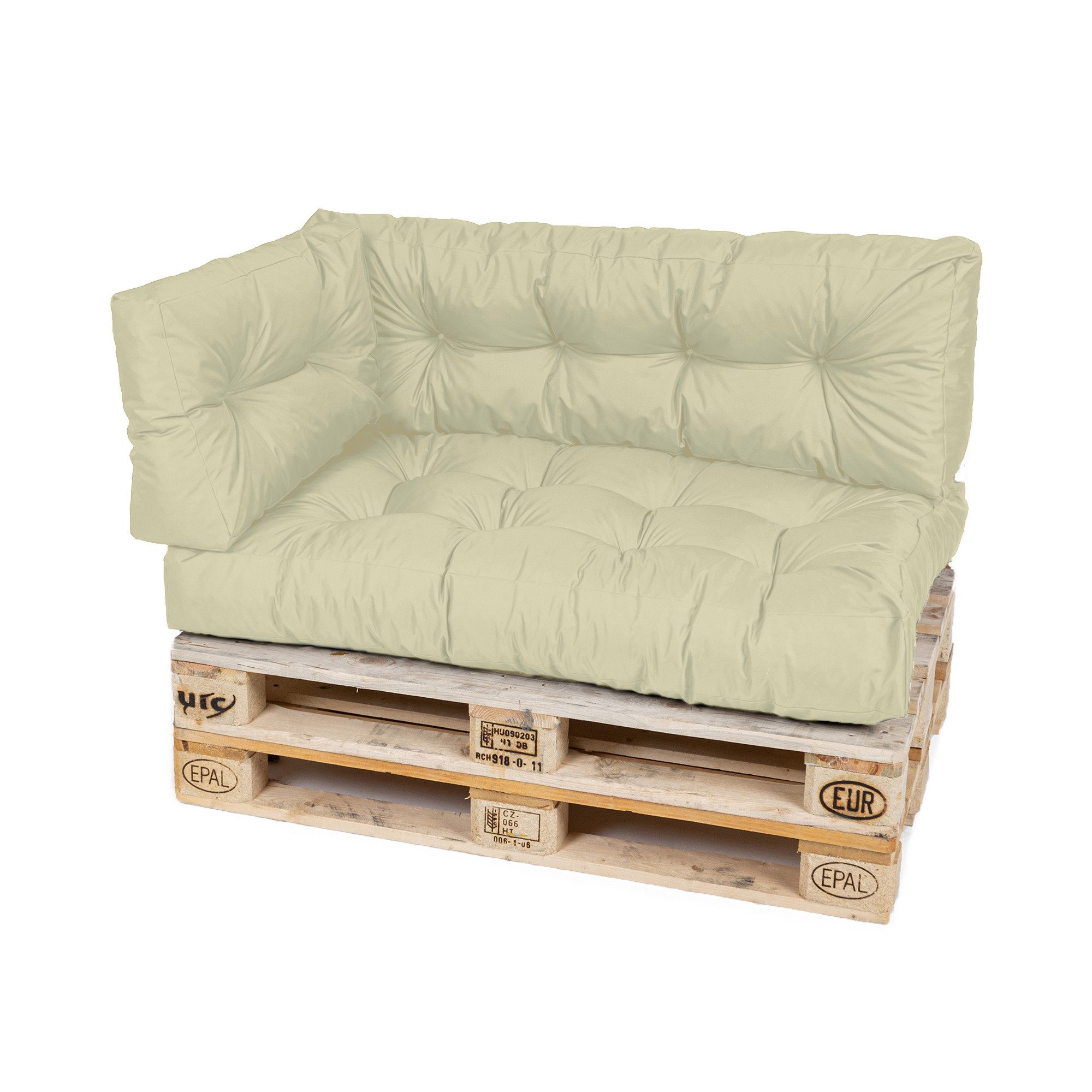 Palettenkissen TexDeko Garden 3-TLG Palettenkissen-Set wasserabweisend gesteppt