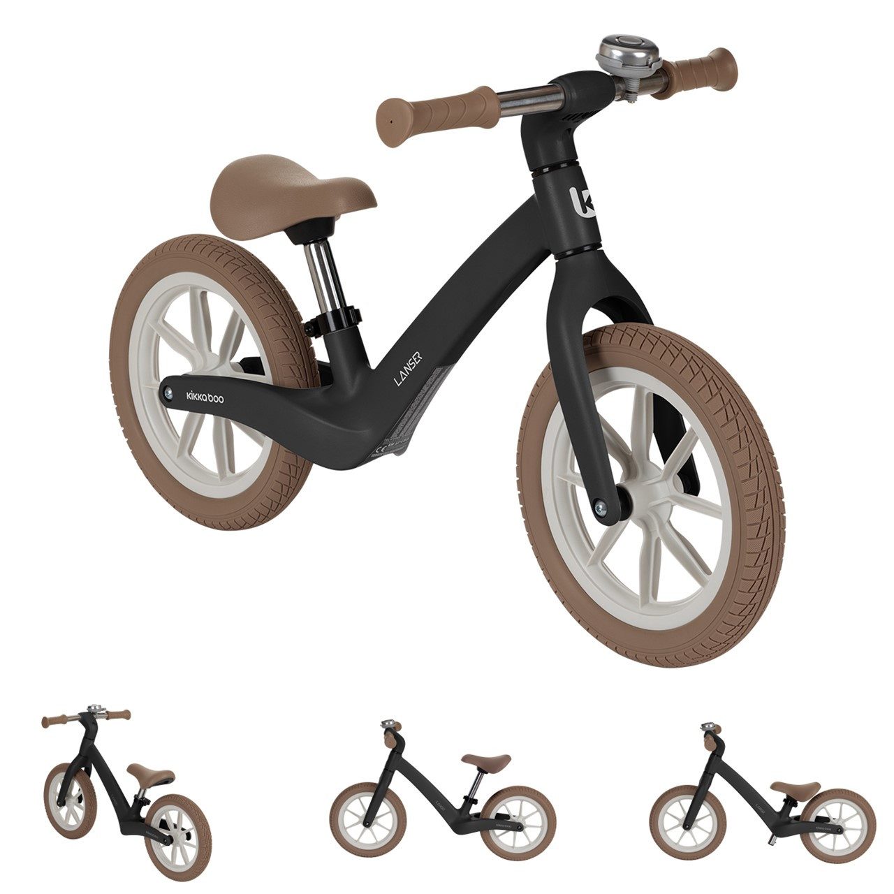 Kikkaboo Laufrad Laufrad Lanser 12 Zoll 12 Zoll Zoll, höhenverstellbar, PU-Räder, Anti-Rutsch-Griffe