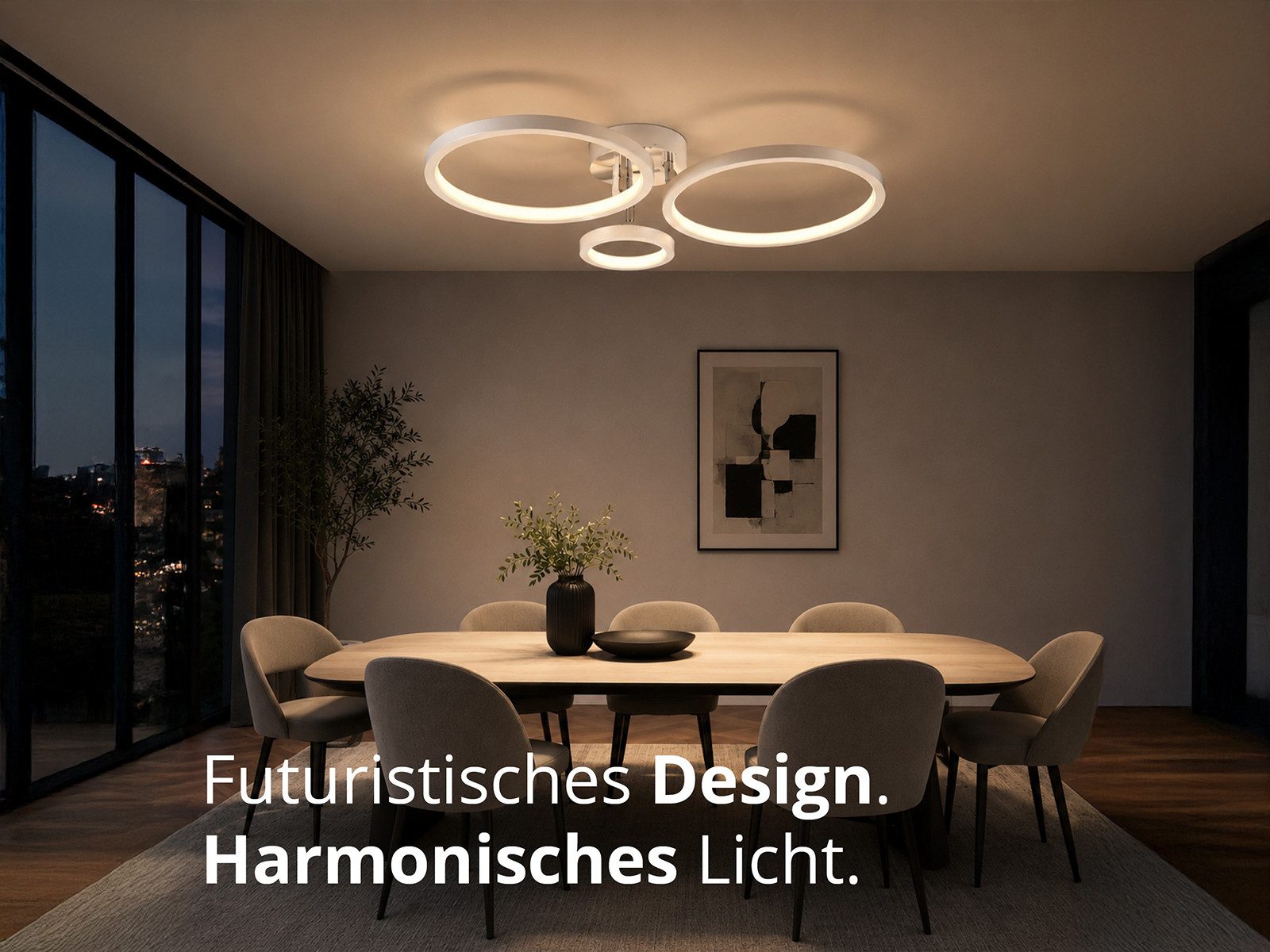 meineWunschleuchte LED Deckenleuchte, Dimmfunktion, LED fest integriert, Warmweiß, große schwenkbare Deckenbeleuchtung dimmbar über Schalter, Breite 71cm