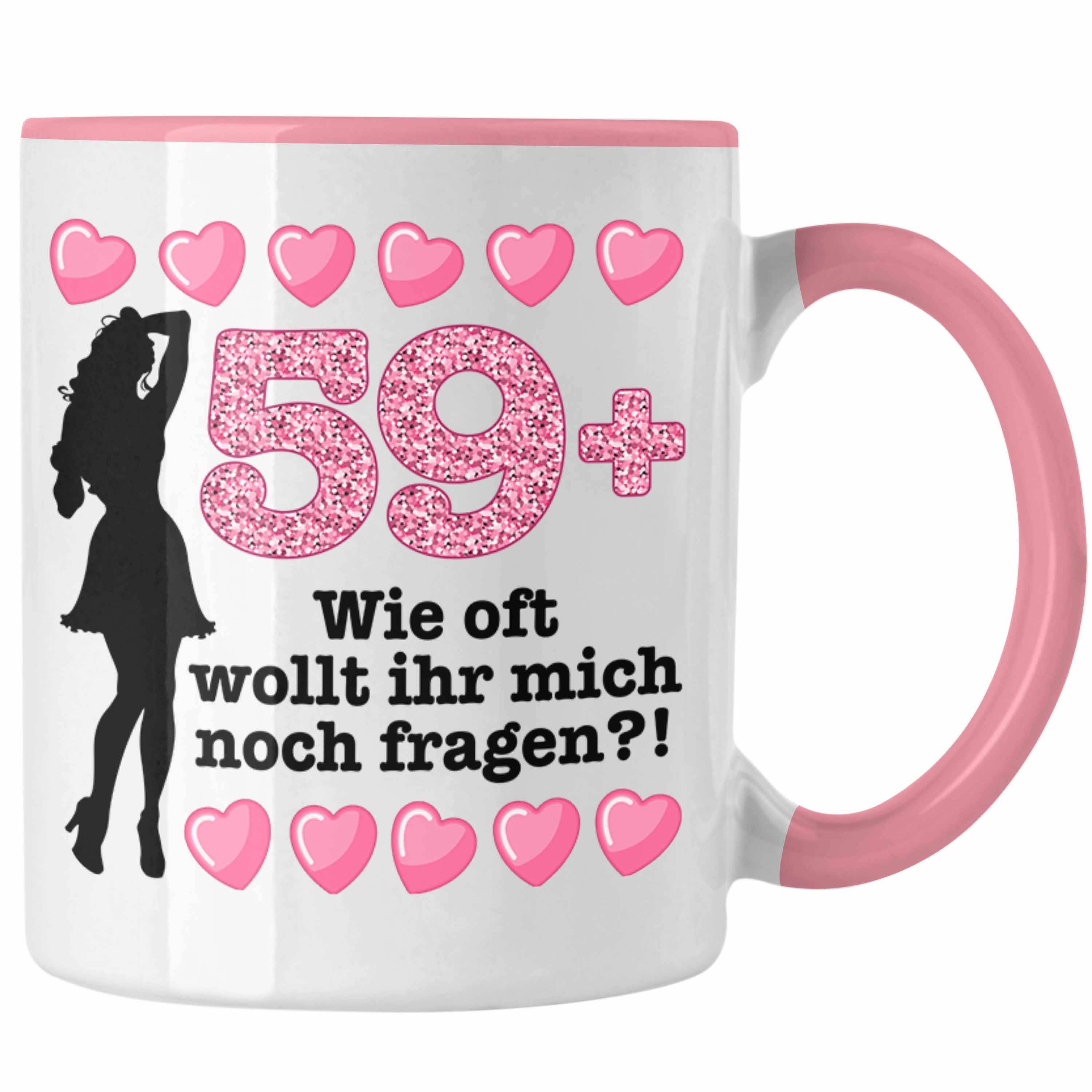Trendation Tasse Trendation - 60. Geburtstag Frauen Tasse Geschenk Geschenkidee 60er Geburtstag Spruch Perfektion Mama Mutter Lustiger Spruch Witzig 59+ Rosa
