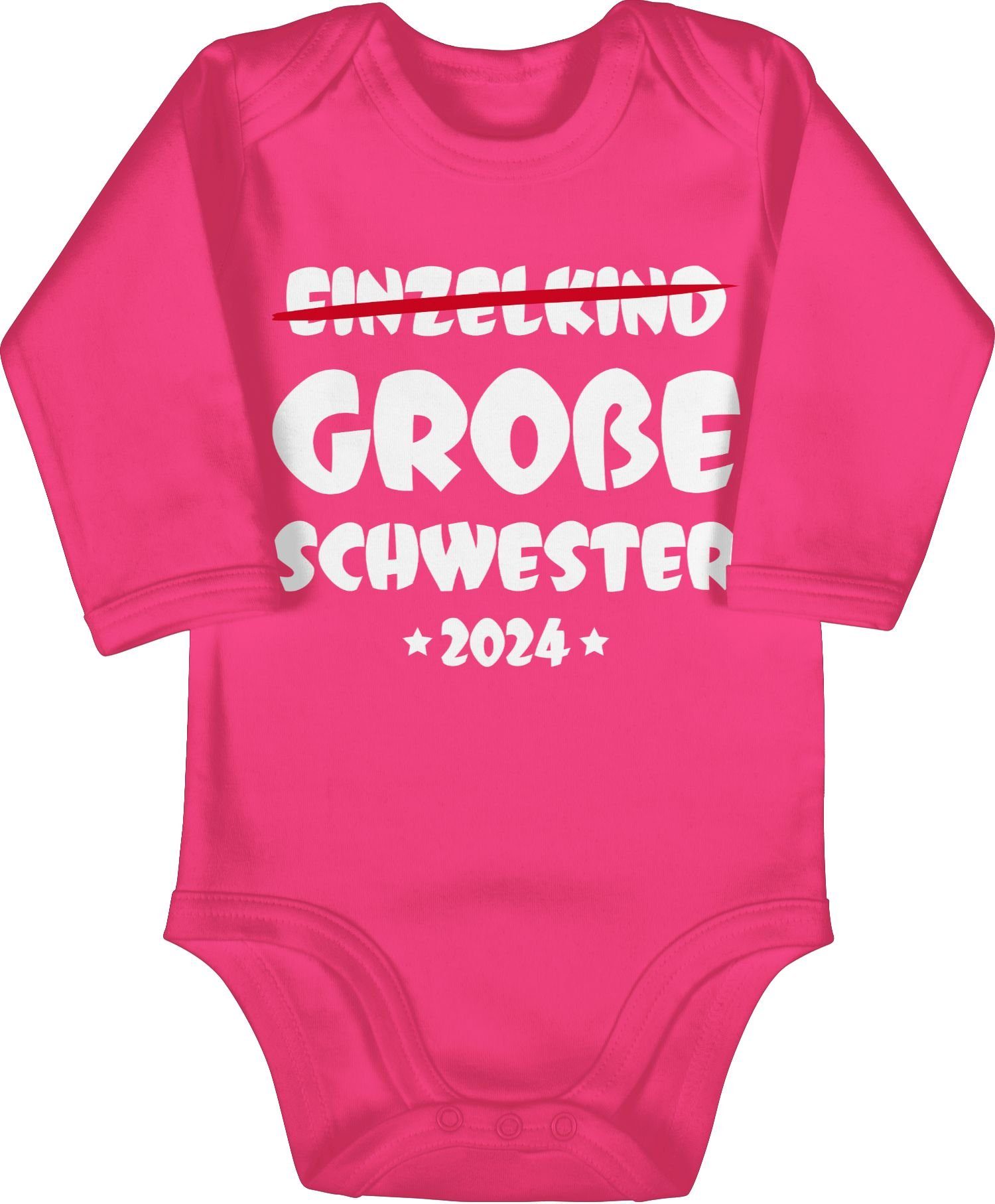 Schwester Einzelkind Große Shirtbody Bruder Shirtracer Geschwister 2024 Fuchsia Schwester und 1