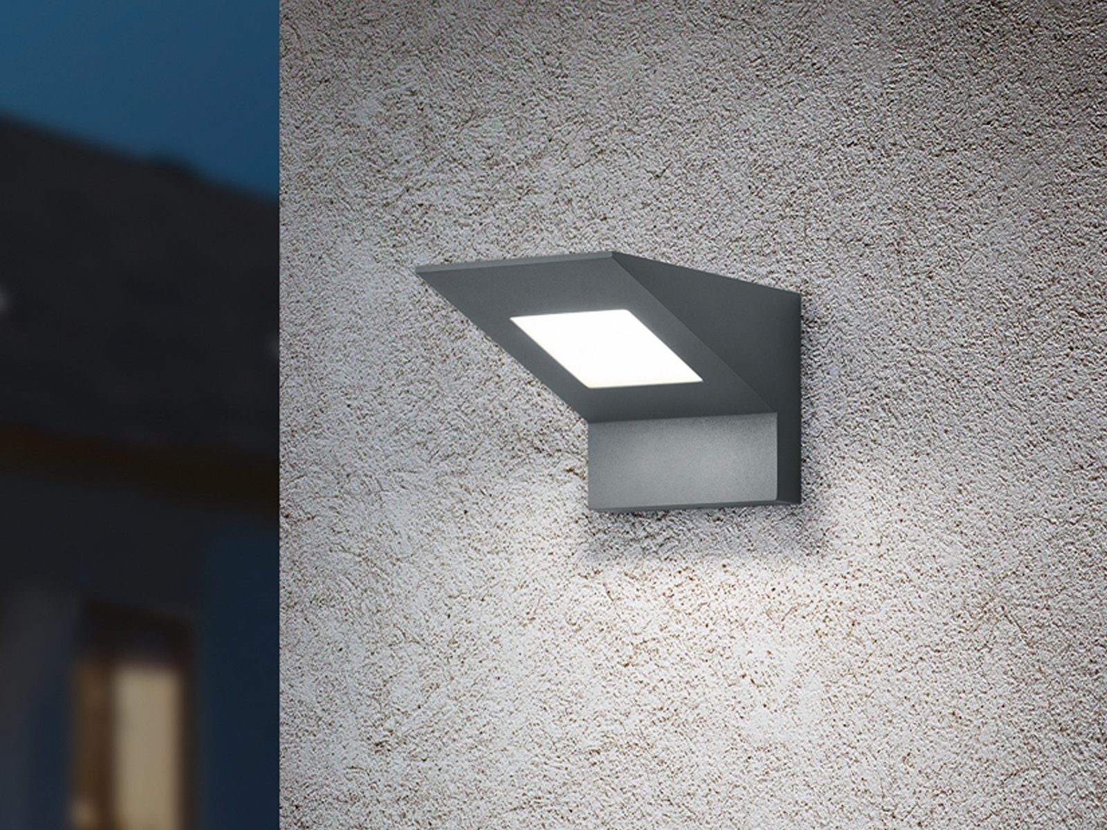 Warmweiß, 10cm Höhe für 54, LED Außen-Wandleuchte, 2er-Set Fassadenbeleuchtung fest LED IP integriert, meineWunschleuchte Anthrazit, Hauswand,