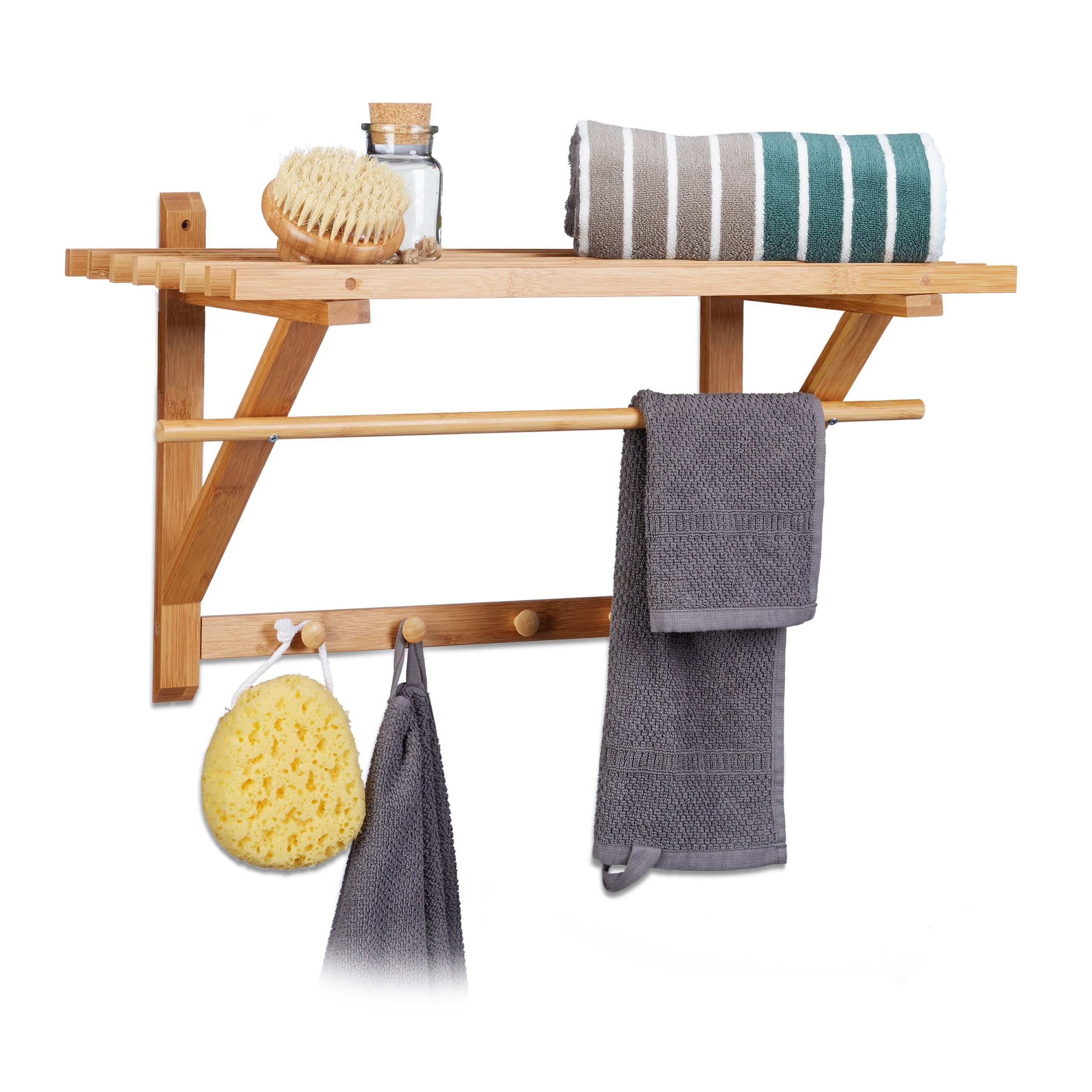 relaxdays Wandgarderobe Bambus günstig online kaufen