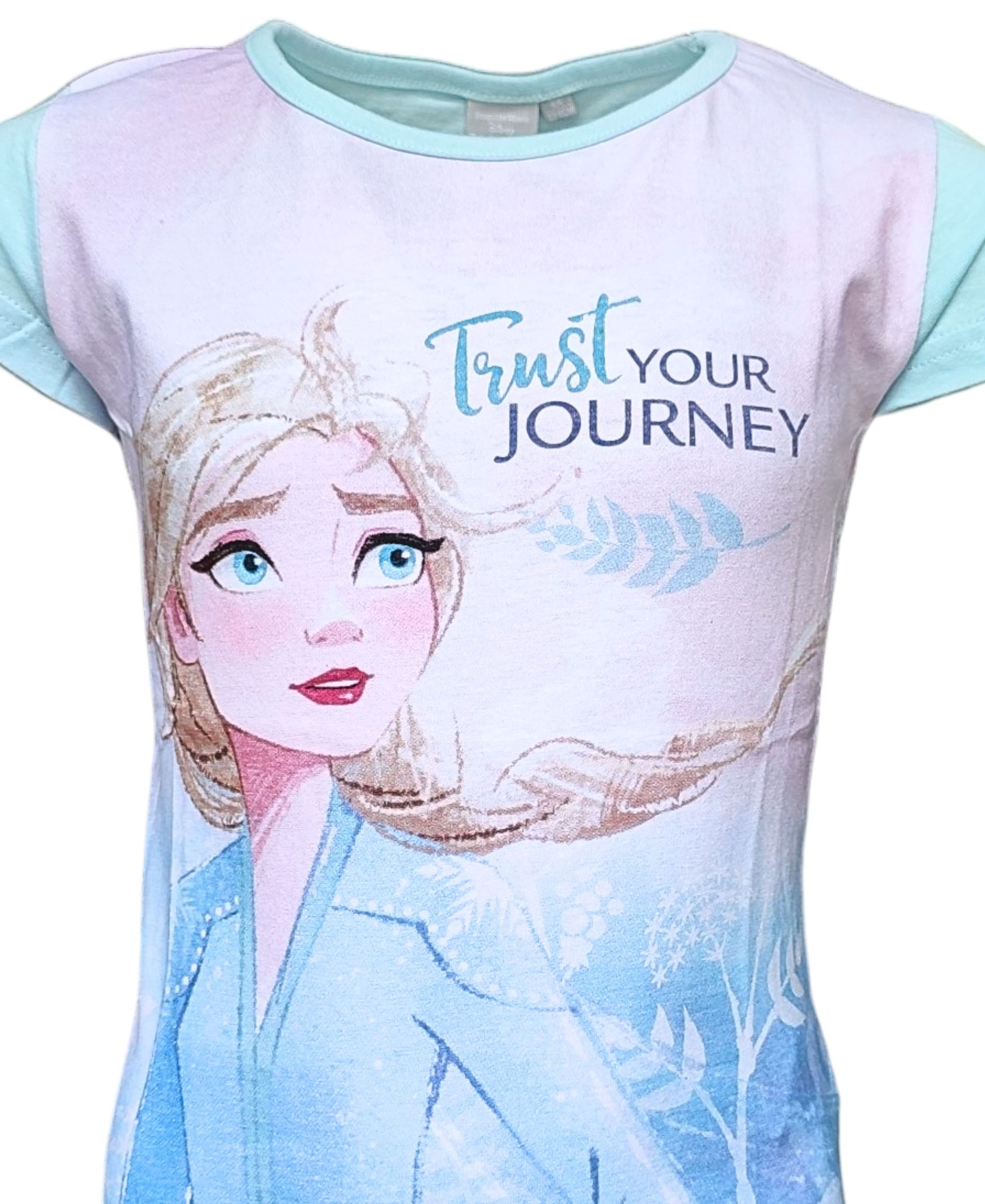 Disney Frozen T-Shirt Elsa - Trust Your Journey Mädchen Kurzarmshirt aus Baumwolle Gr. 98 - 128 cm