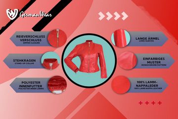 German Wear Lederjacke Trend 419J red Damen Lederjacke Jacke aus Lammnappa Leder Rot