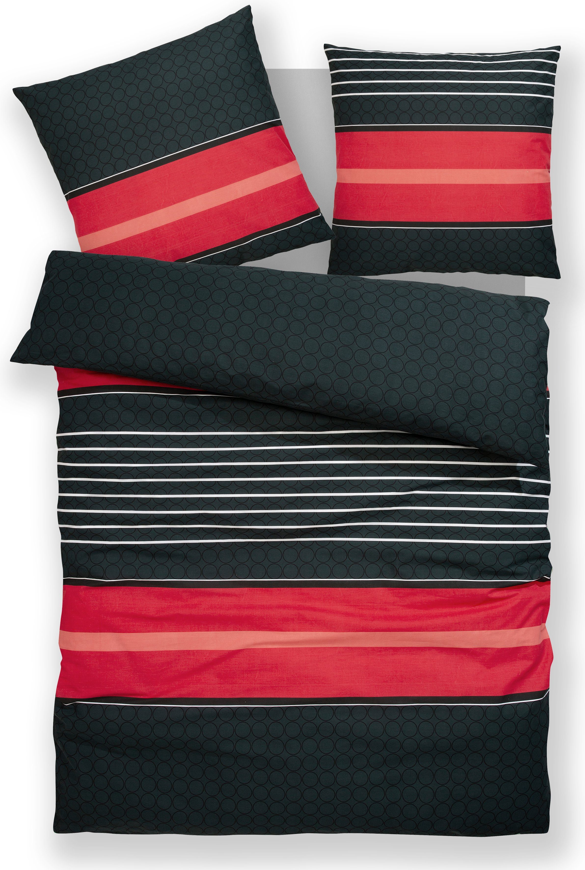 OTTO home Bettwäsche Circle in Gr. 135x200, 155x220 cm u.a. Bettwäsche-Set gestreift, Polycotton, 2 teilig, Bettwäsche aus Baumwolle mit Streifen-Design, modern – Bild 2 von 3