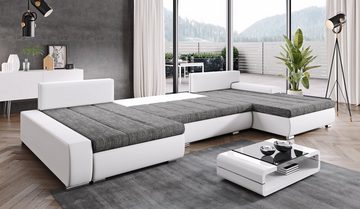 Furnix Ecksofa Elisabetta XXL-Sofa mit Schlaffunktion Couch Schlafsofa in 8 Farben, komfortabel, großzügige Ausmasse