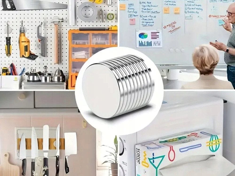 Thumbnail - MEGADEALS Magnet Neodym Magnetscheiben Selbstklebend Mini Magnete Klebemagnete (10-St)