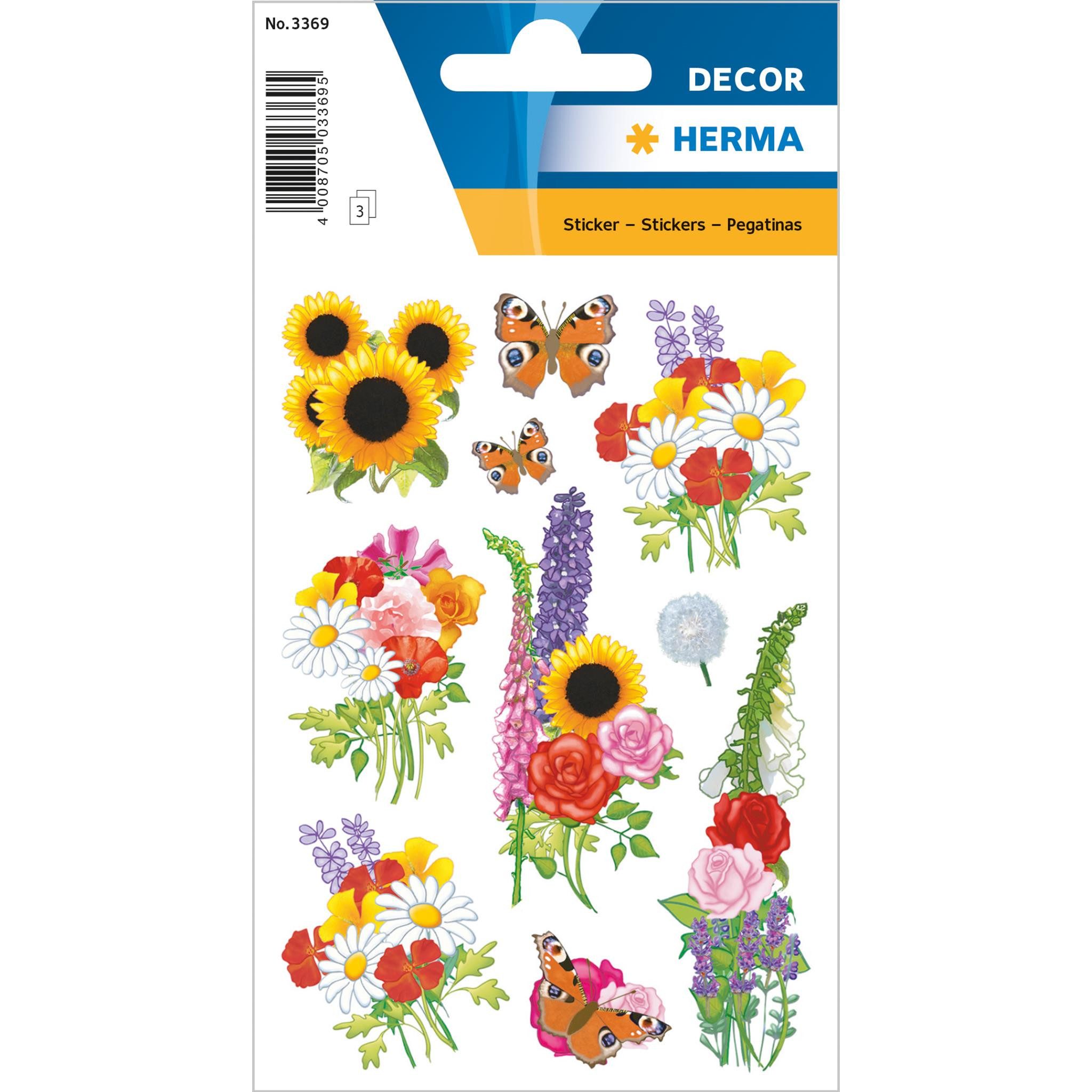 HERMA Sticker Herma Sticker DECOR Blumen Moderne Blumen 3 Bl
