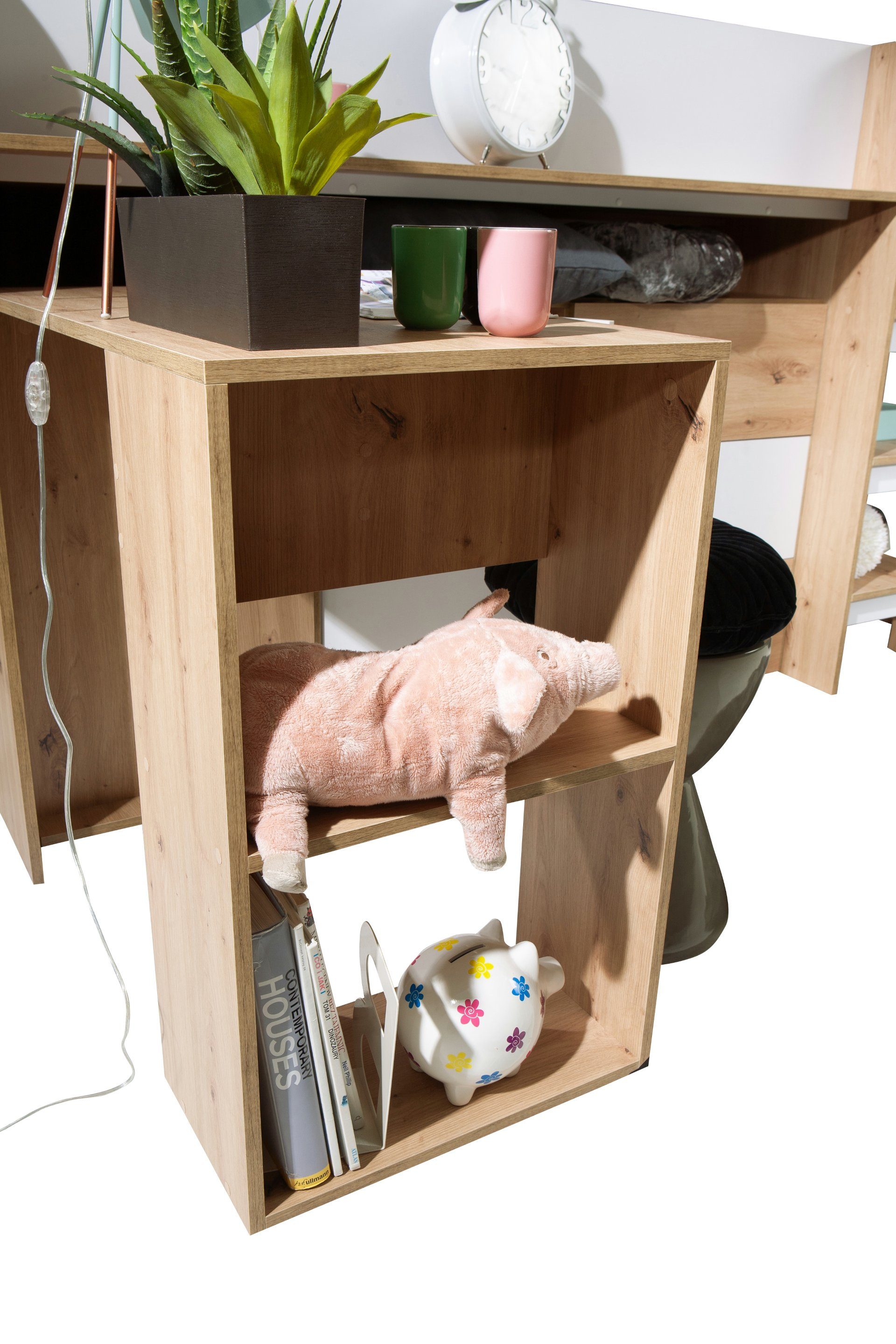 kleine Schreibtisch, SM Kinderbett Hochbett Hochbett Artisan/Weiß Home Schrank mit 1, Unique