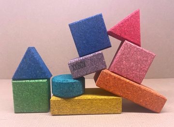 KORXX Spielbausteine 10 Korkbauklötze in verschiedenen Formen und Farben - Baby Color