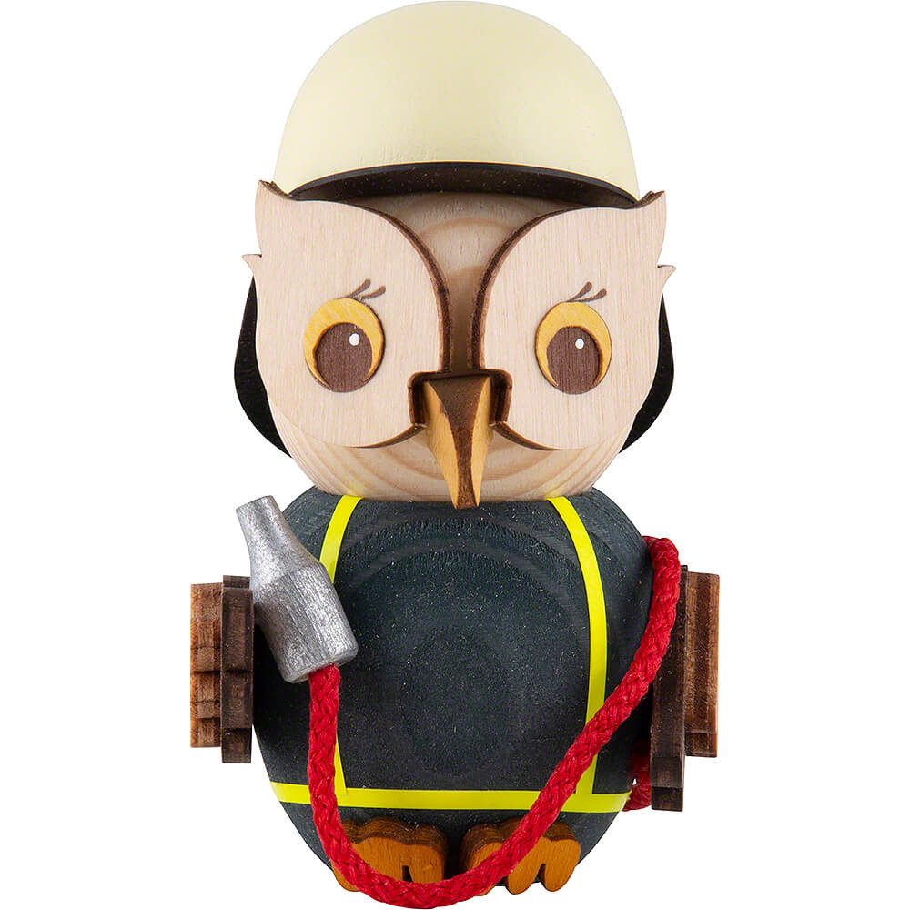 Kuhnert Dekofigur Mini-Eule Feuerwehr (7cm) von Drechslerei Kuhnert