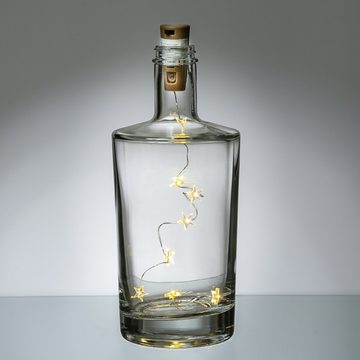 MARELIDA LED-Lichterkette LED Draht für Flaschen Korken Flaschenlicht Sternemotiv 39cm, 8-flammig