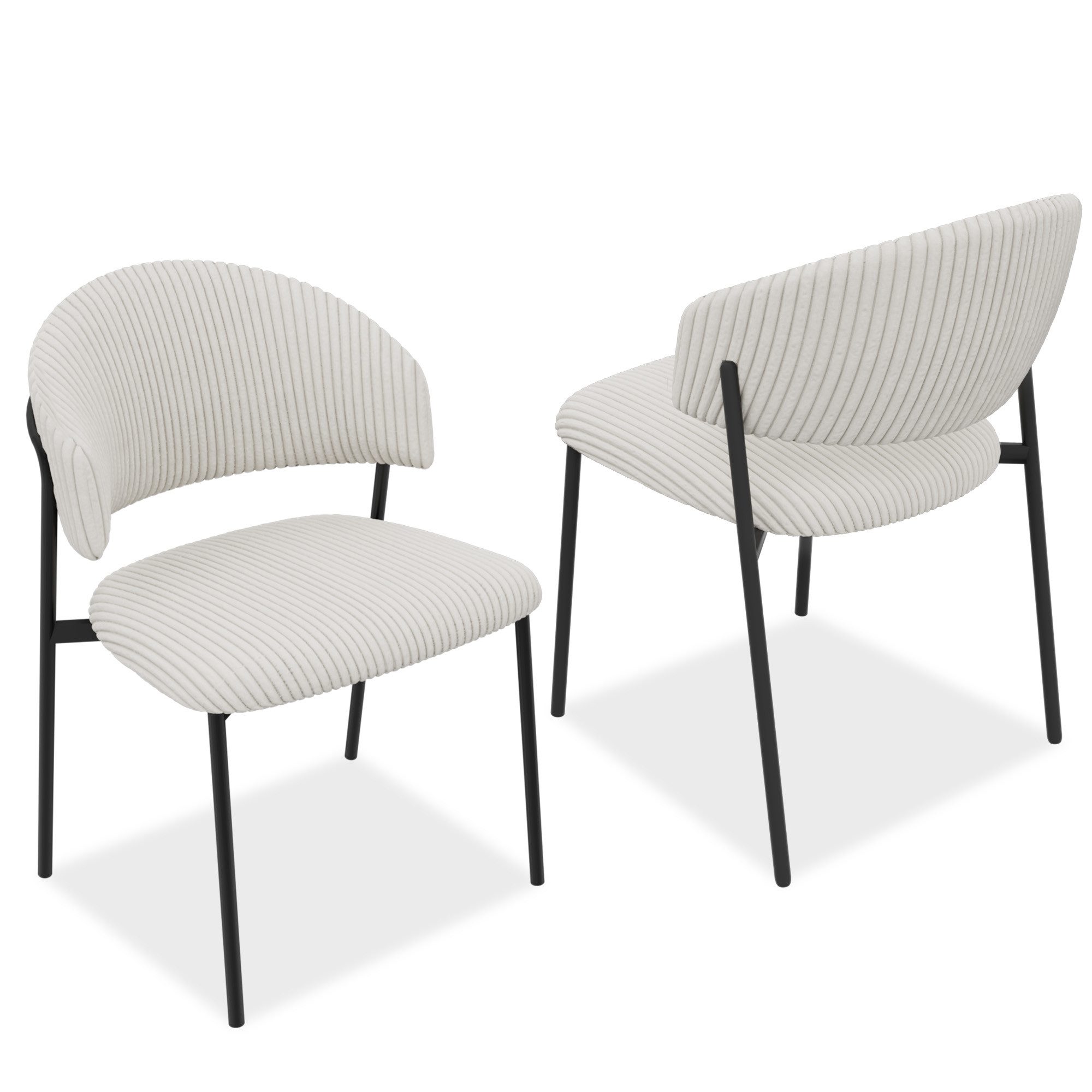 Jiexi Esszimmerstuhl Modernes Esszimmerstuhl-Set in Cord-Optik, bequem & stabil