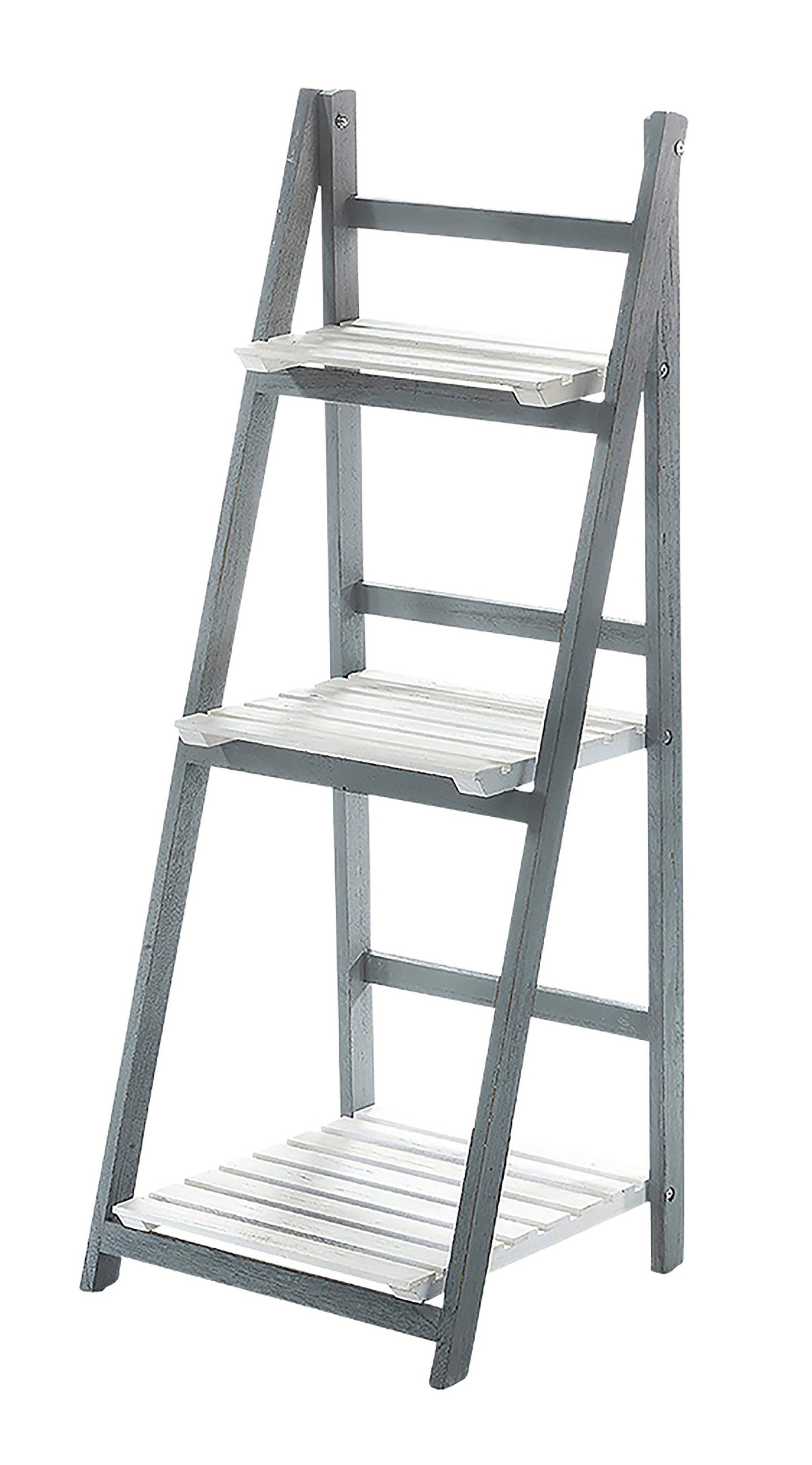 Kobolo Regal Stufenregal WHITE-GREY aus Paulownia-Holz günstig online kaufen