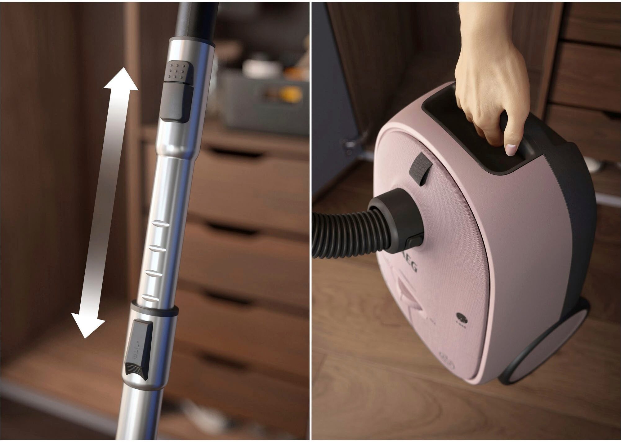 AEG Bodenstaubsauger CLEAN 6000, hohe Saugleistung, 850 W, mit Beutel, inkl. Zusatzdüsen, 65 % Recyclingkunststoff