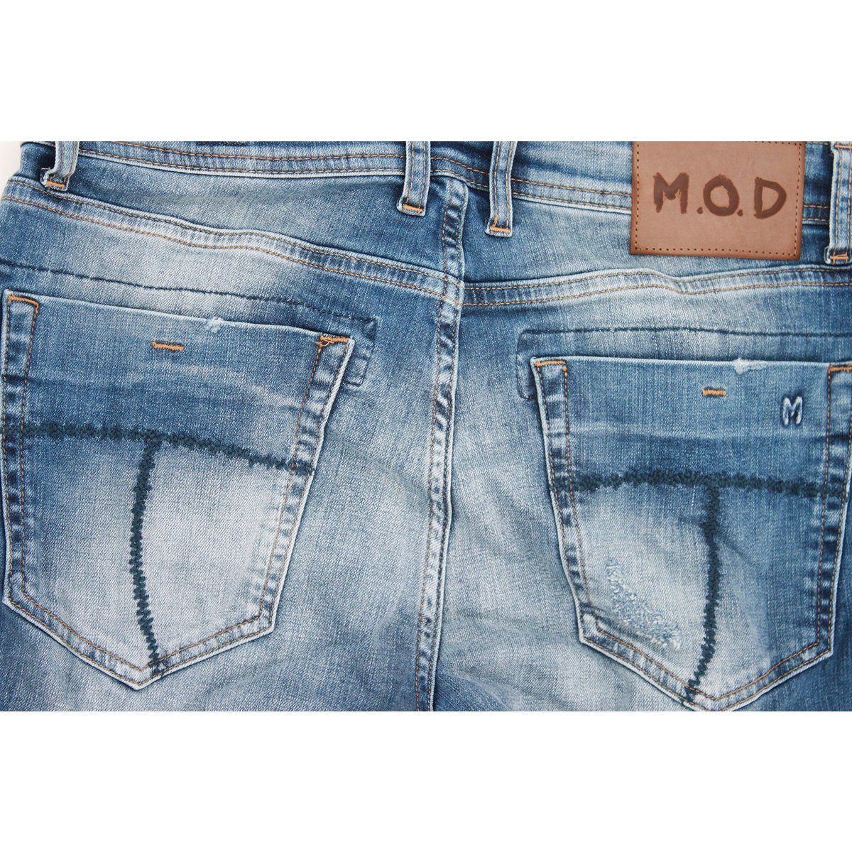 Mod 8 blau (1-tlg) 5-Pocket-Jeans