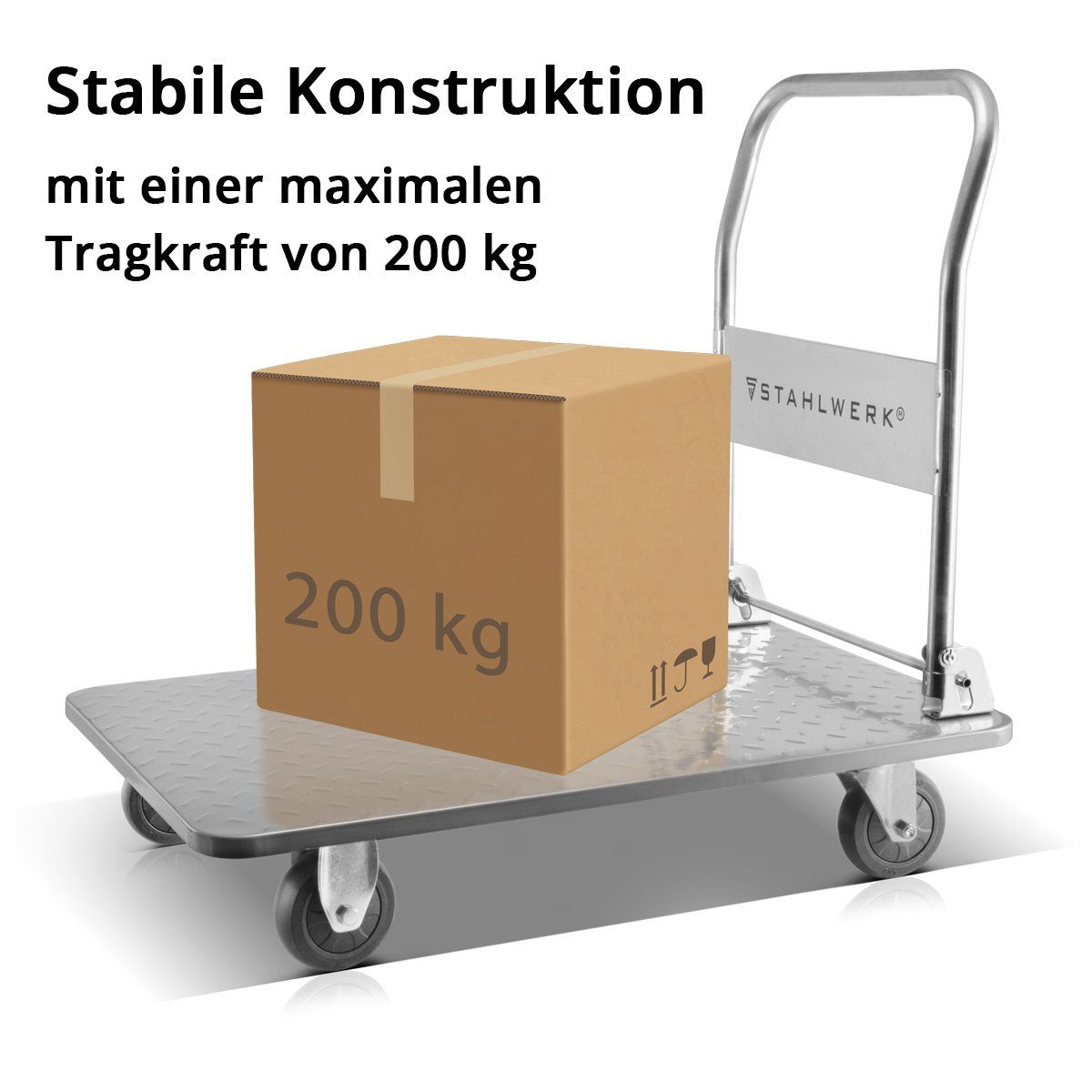 kg, (Packung, Handwagen Plattformwagen 200 ST Transportwagen STAHLWERK PW-200 1-St) bis