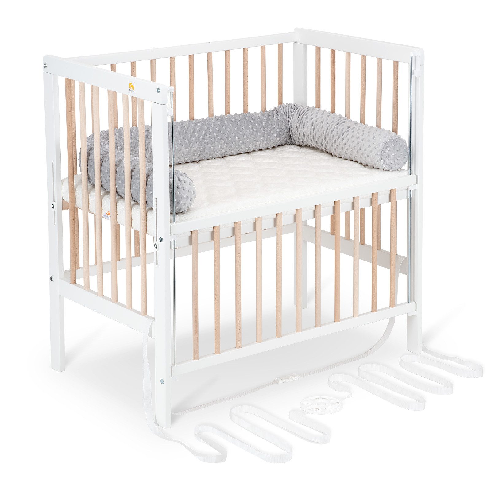 FabiMax Beistellbett Flex weiß / natur, günstig online kaufen