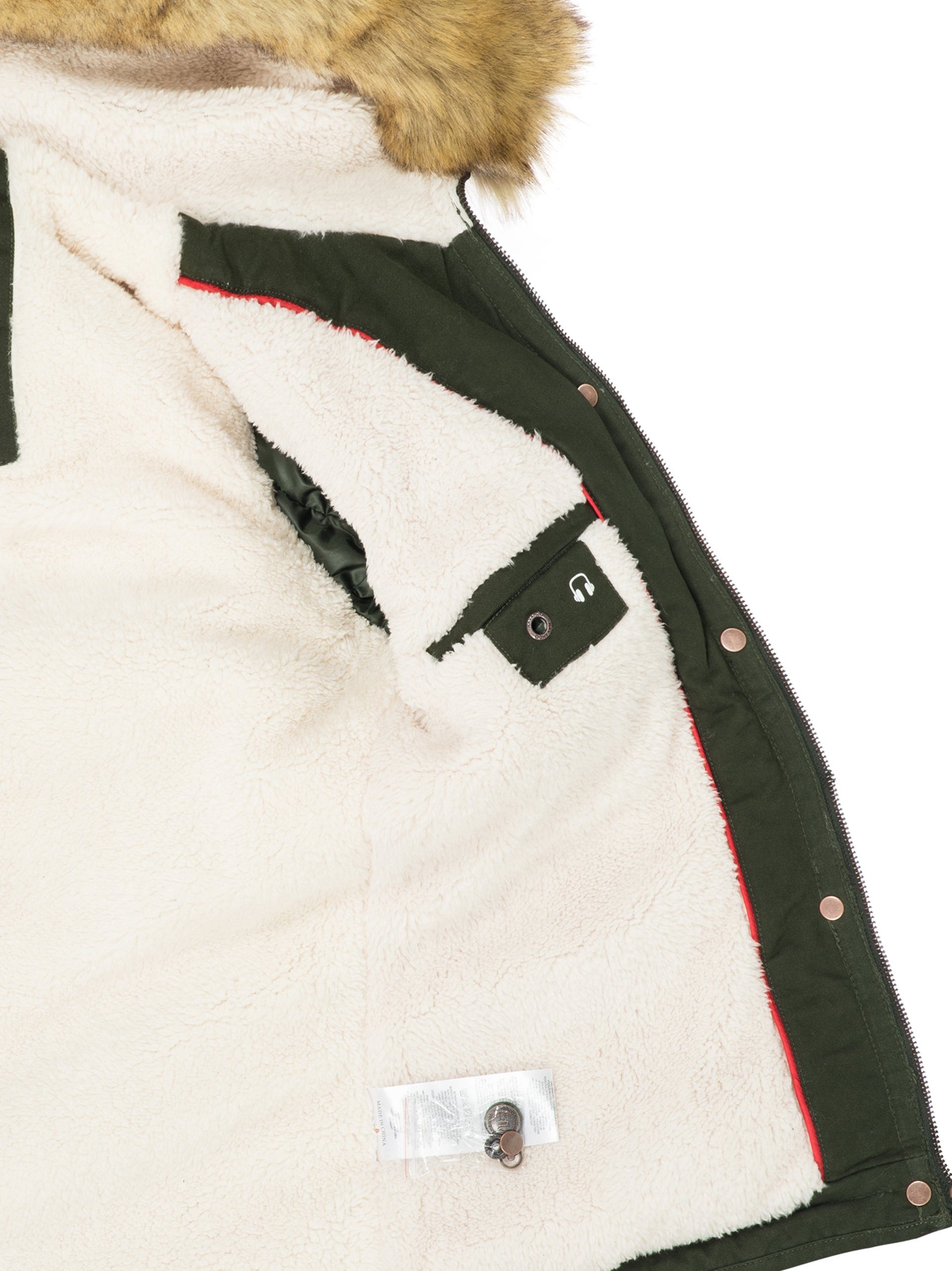 Navahoo Winterjacke Pearl mit warmem Teddyfell