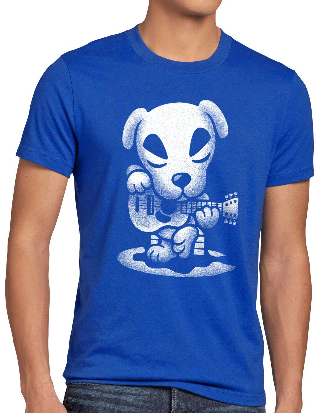 style3 Print-Shirt Herren T-Shirt Slider Gitarre switch animal videospiel horizons blau