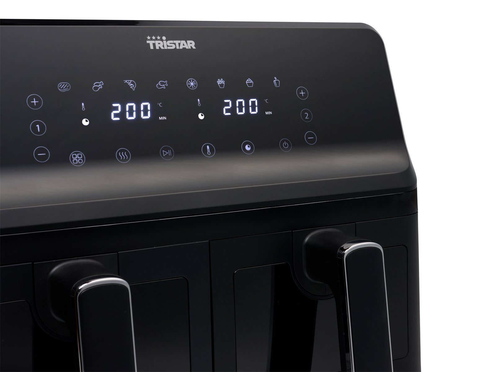 Tristar Heißluftfritteuse, 2700 W, 8L Doppelkorb mit Sichtfenster XXL Air Fritöse ohne Öl frittieren