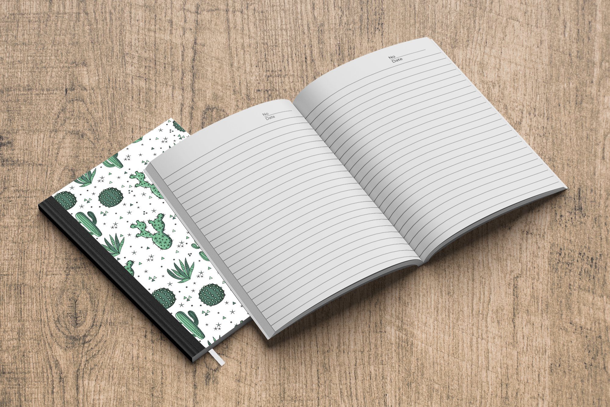 Notizbuch Pflanzen - Notizheft, A5, Muster Journal, Seiten, Sukkulenten, Kaktus Merkzettel, 98 - Tagebuch, Haushaltsbuch MuchoWow -