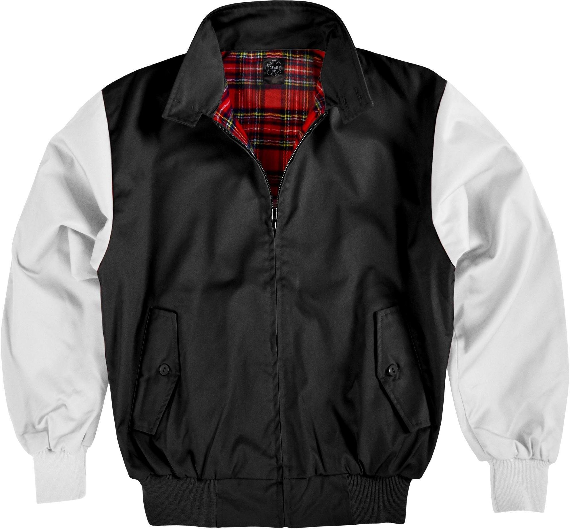 normani Blouson Herren Harrington Jacke Retro Blouson English Style mit kariertem Innenfutter Karofutter