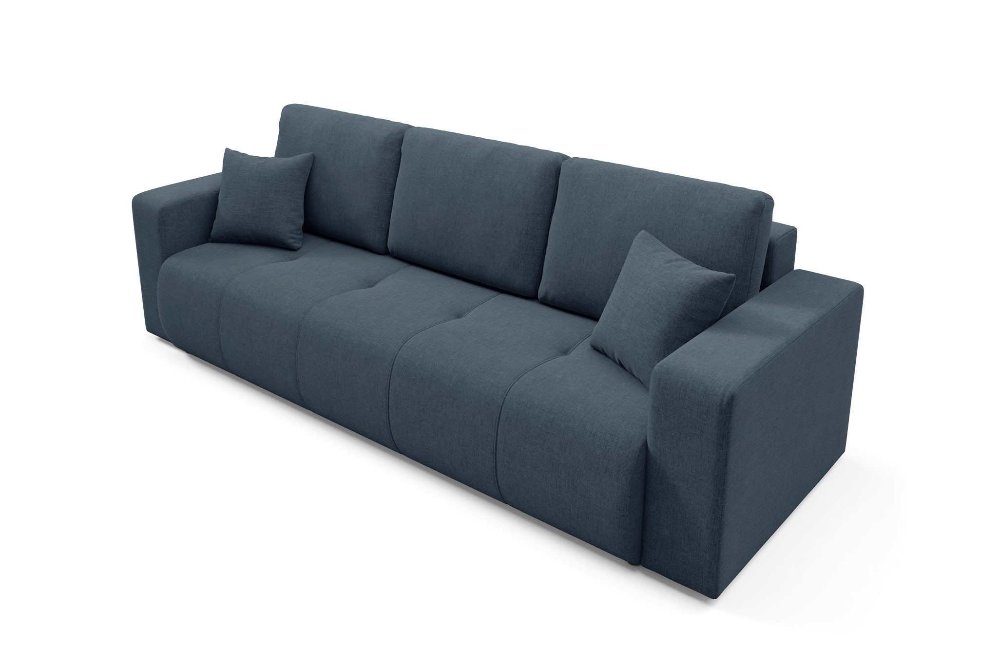 Fun Möbel 3-Sitzer Sofa mit Schlaffunktion AUGUSTO in Stoff Wind, inkl. Bettkasten, Inkl. 2 Rücken- und 2 Zierkissen