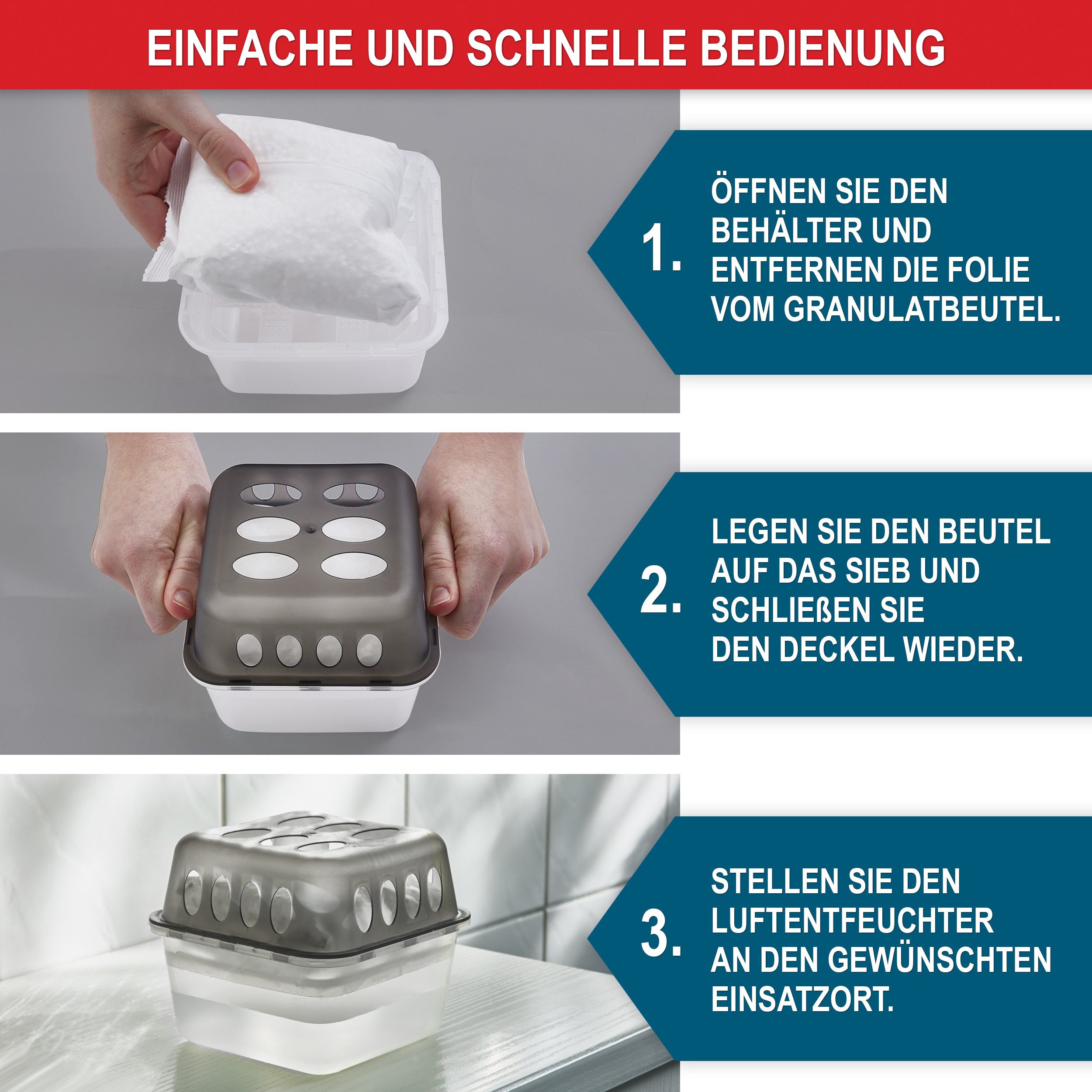 Onbest Granulat-Luftentfeuchter Set mit 4 x Entfeuchter und 8 x 400 g Nachf günstig online kaufen