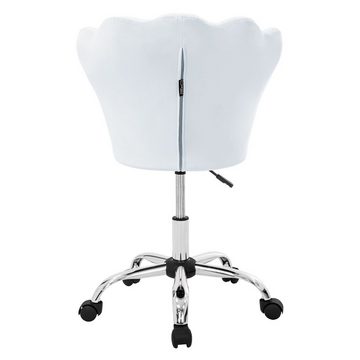 ML-DESIGN Bürostuhl Drehstuhl aus Samt mit Rückenlehne und 5 Rollen höhenverstellbar (1 St), Schreibtischstuhl aus Samt Hellblau gepolsterter Sitzhöhe 49-59cm