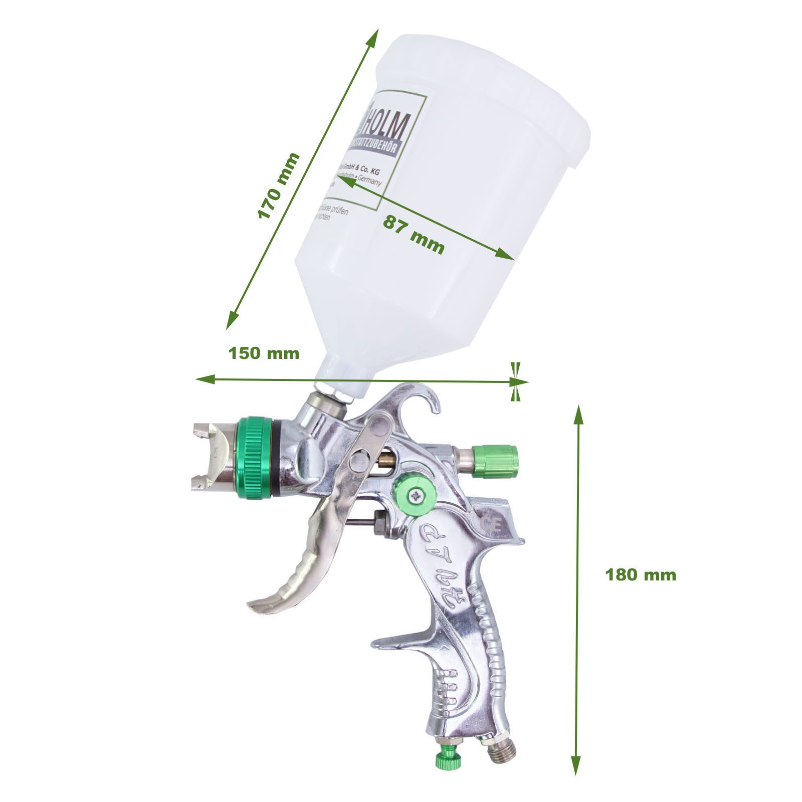 TRUTZHOLM Lackierpistole HVLP Lackierpistole 3 Edelstahldüsen 1,4mm 1,7mm 2 günstig online kaufen