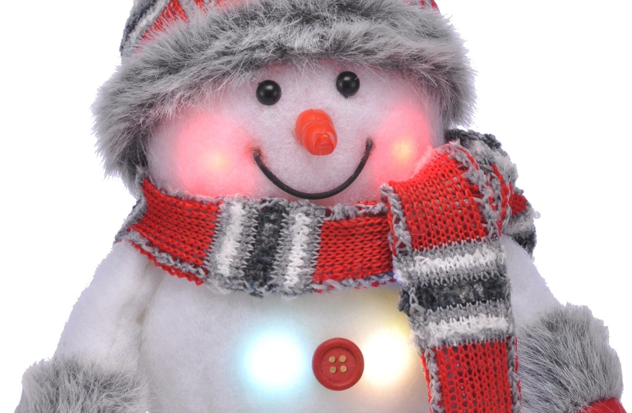 Beleuchtet 20 Bambelaa! Bambelaa! Weihnachtsfigur Batterie Bunt LED cm Schneemann Weihnachtsdeko