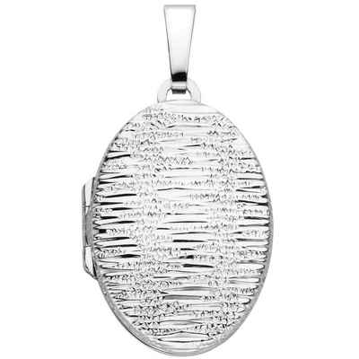 Schmuck Krone Perlenanhänger Medaillon aus 925 Silber, Muster mit Struktur, Silber 925