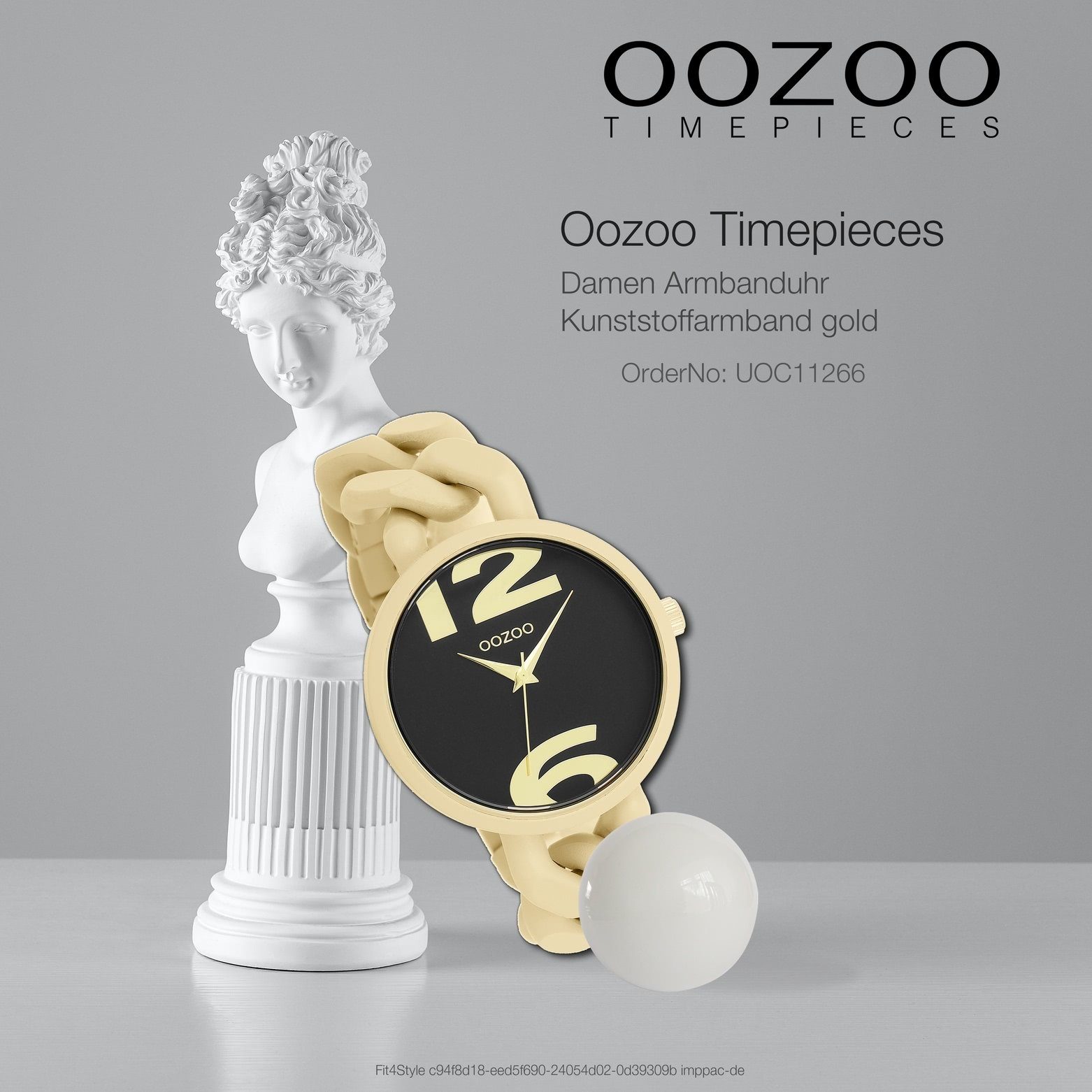 (ca. Quarzuhr OOZOO Fashion-Style rund, groß Armbanduhr 40mm) Timepieces Kunststoffarmband, Damen Damenuhr Oozoo Analog,